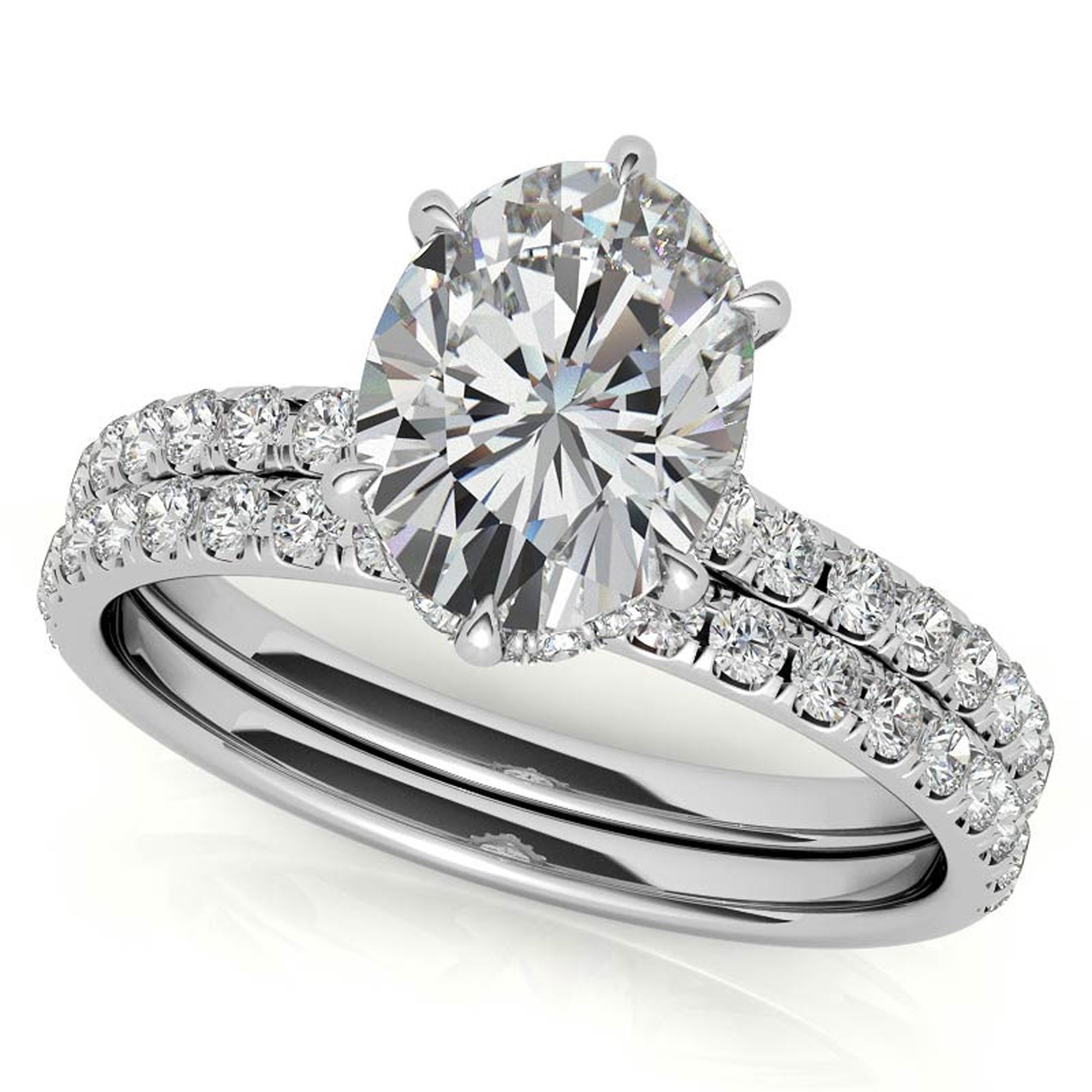 Stunning Adjustable Stackable Oval Ring - Sterling Silver with Elegant White Gold Plating