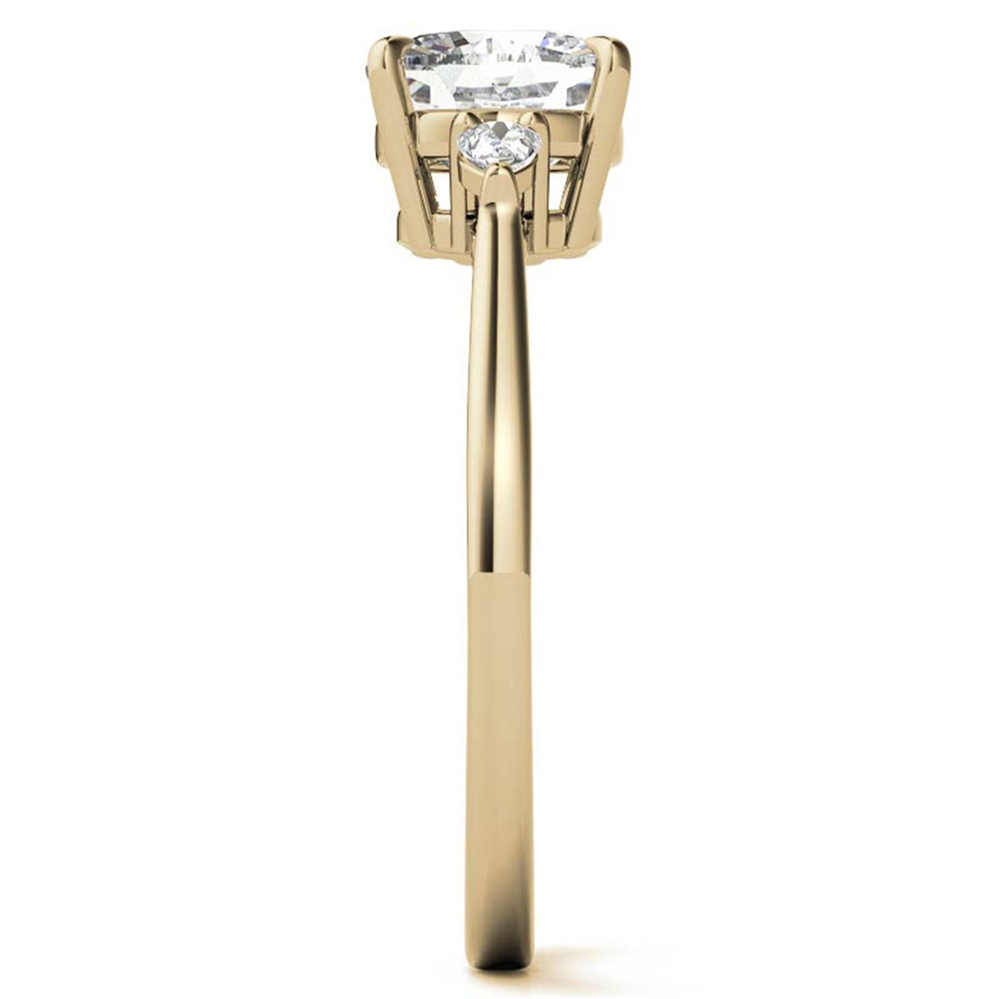 Sterling Silver Cushion-Cut With Two Pear-Shaped Adjustable Engagement Yellow Gold Ring For Woman