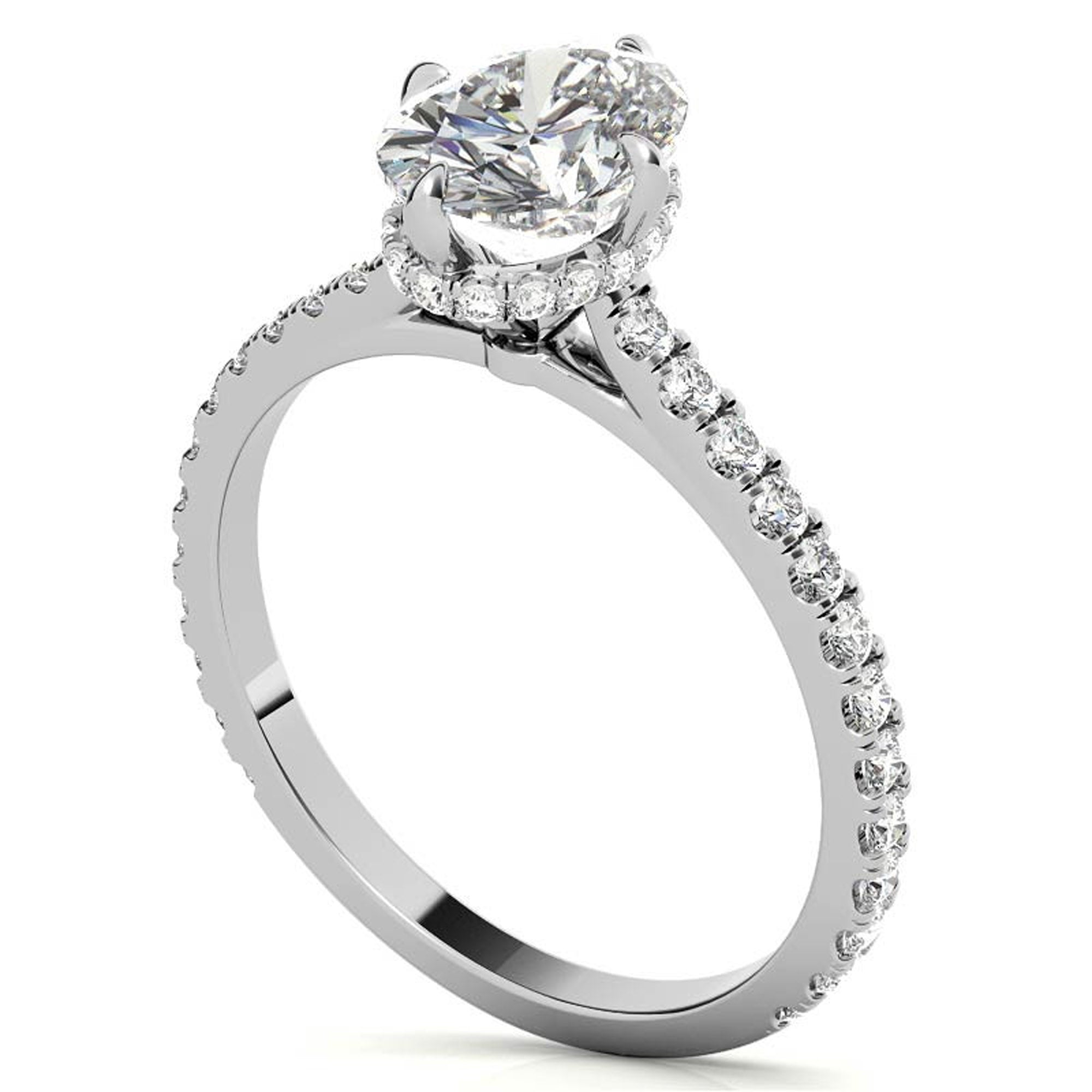 Stunning Adjustable Oval-Cut Sterling Silver Ring with Elegant White Gold Plating