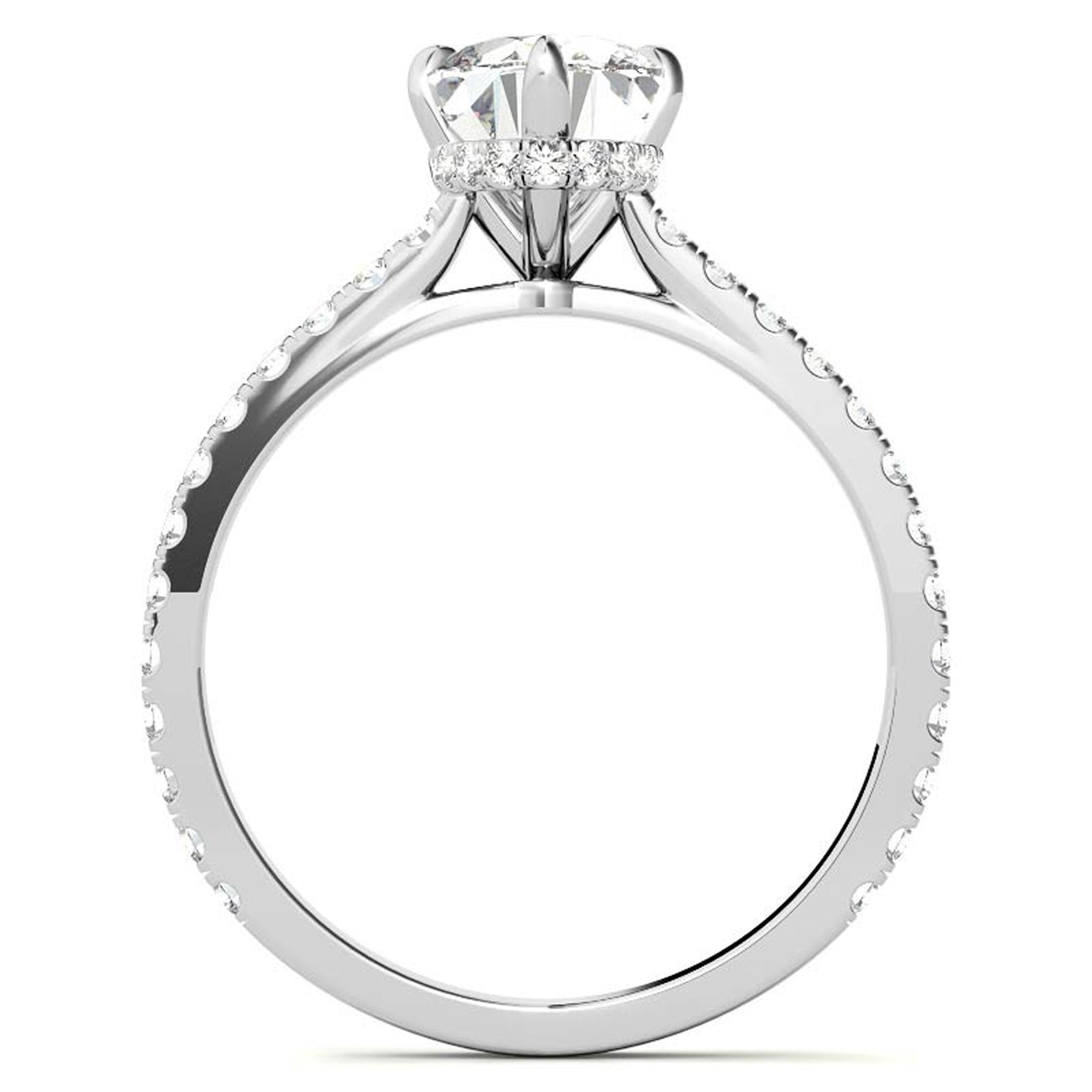 Stunning Adjustable Oval-Cut Sterling Silver Ring with Elegant White Gold Plating