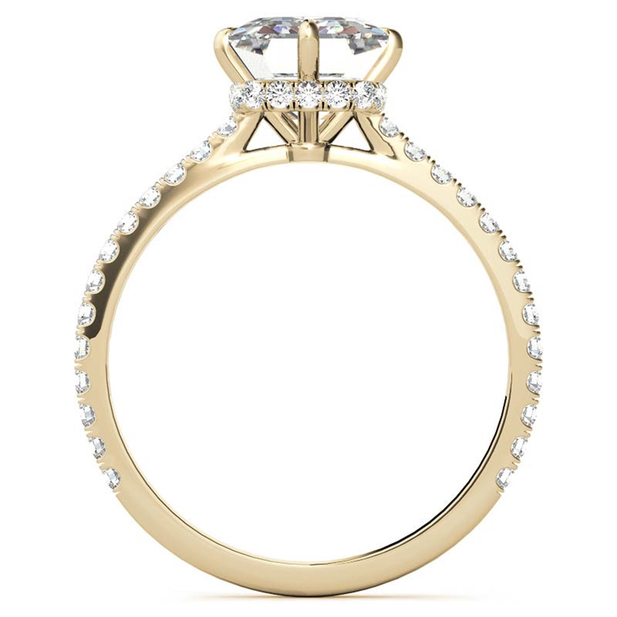 Adjustable Engagement Sterling Silver Yellow Gold Emerald Cut Ring For Woman