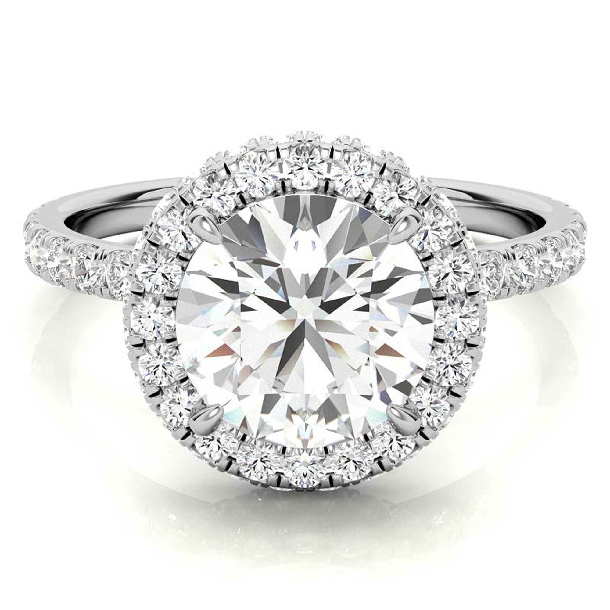 Sparkling Round Cut Halo Ring for Women