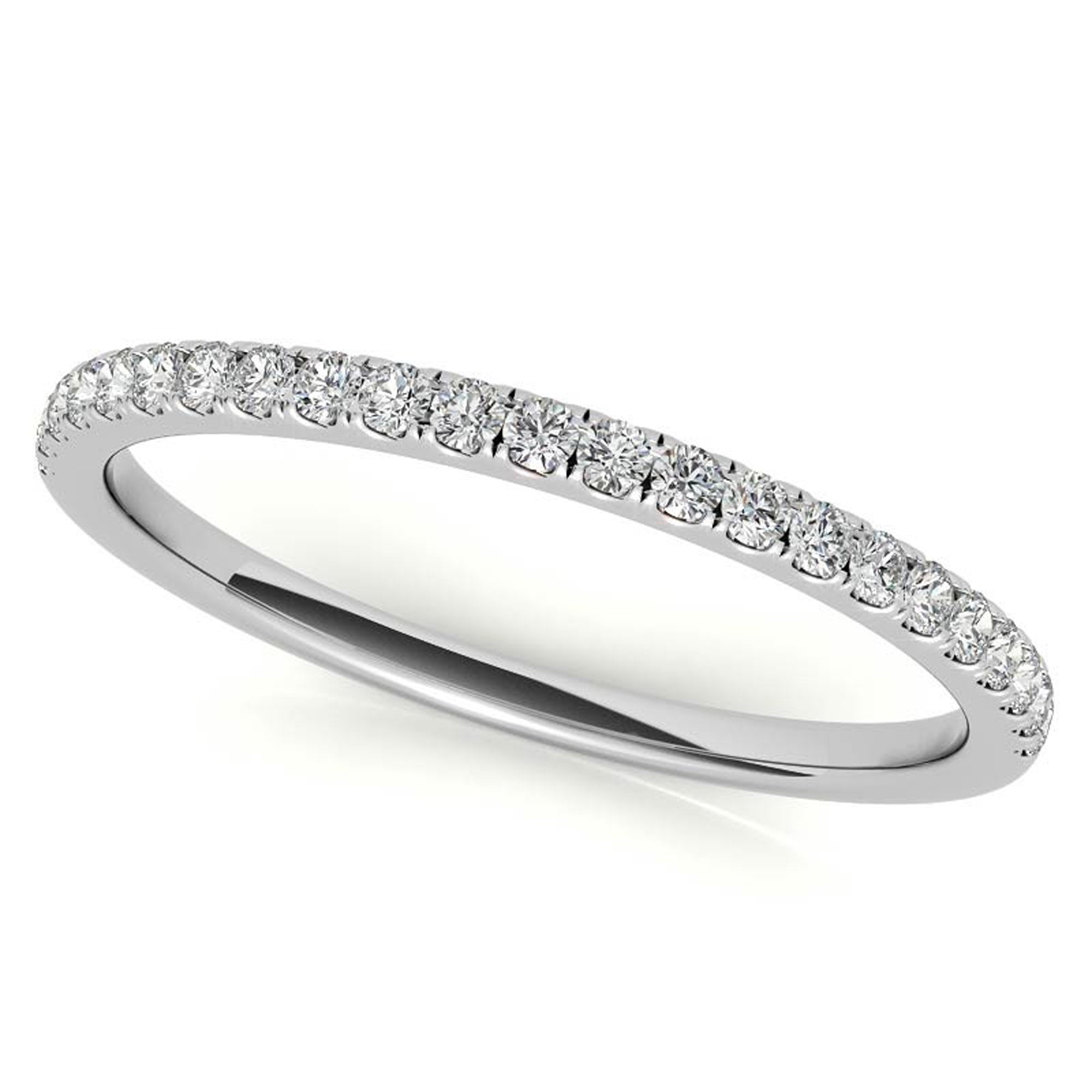 White Gold Floral Halo Stackable Ring Set