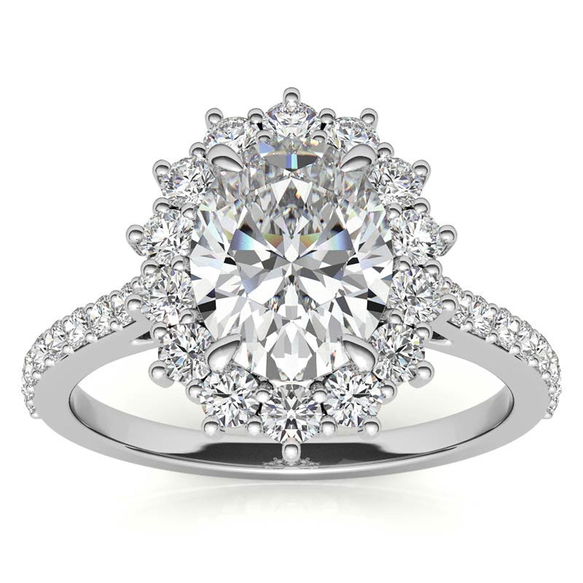 Stunning Floral Inspired Adjustable Ring | Sterling Silver with White Gold Plating