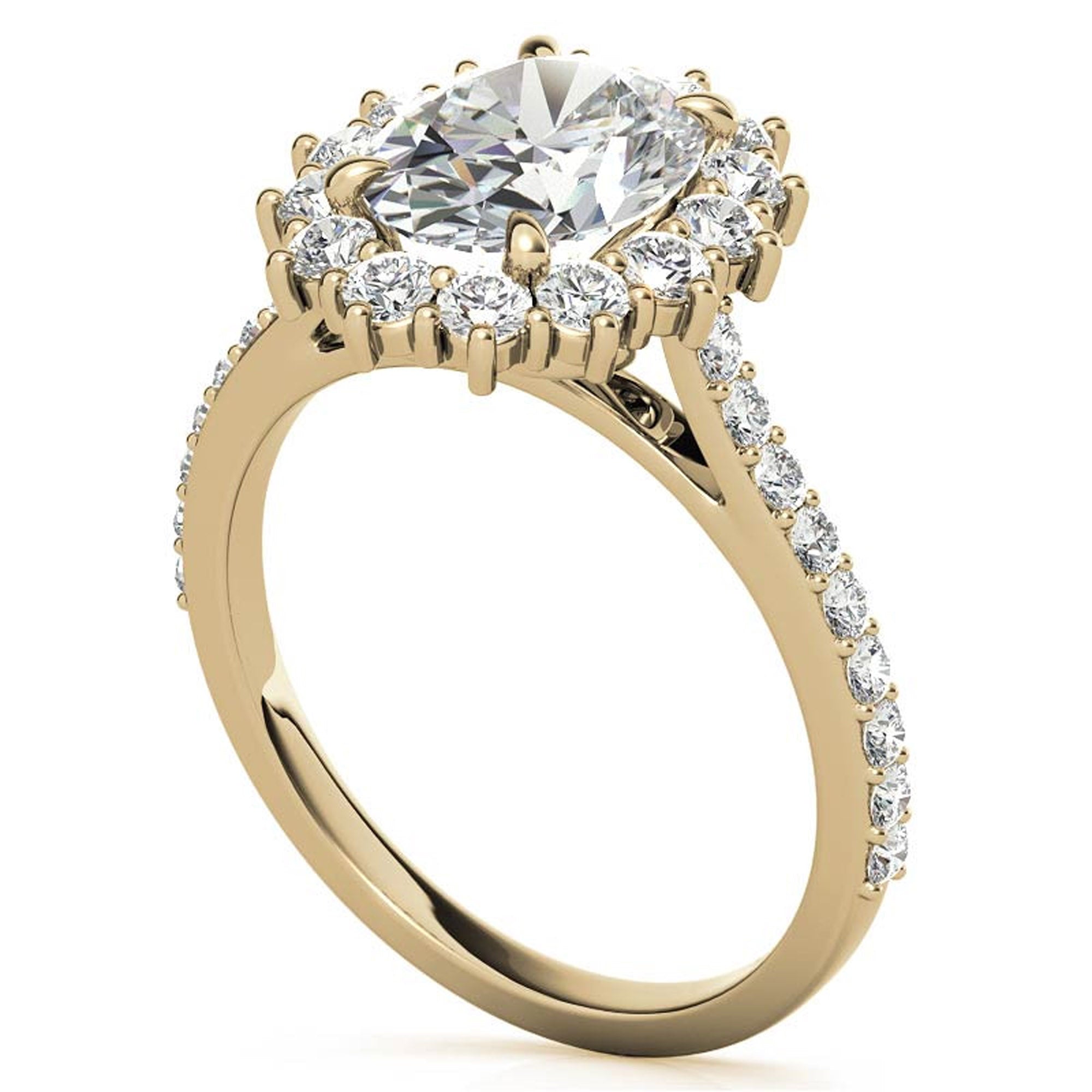 Stunning Yellow Gold Plated Adjustable Sterling Silver Ring - Floral Design