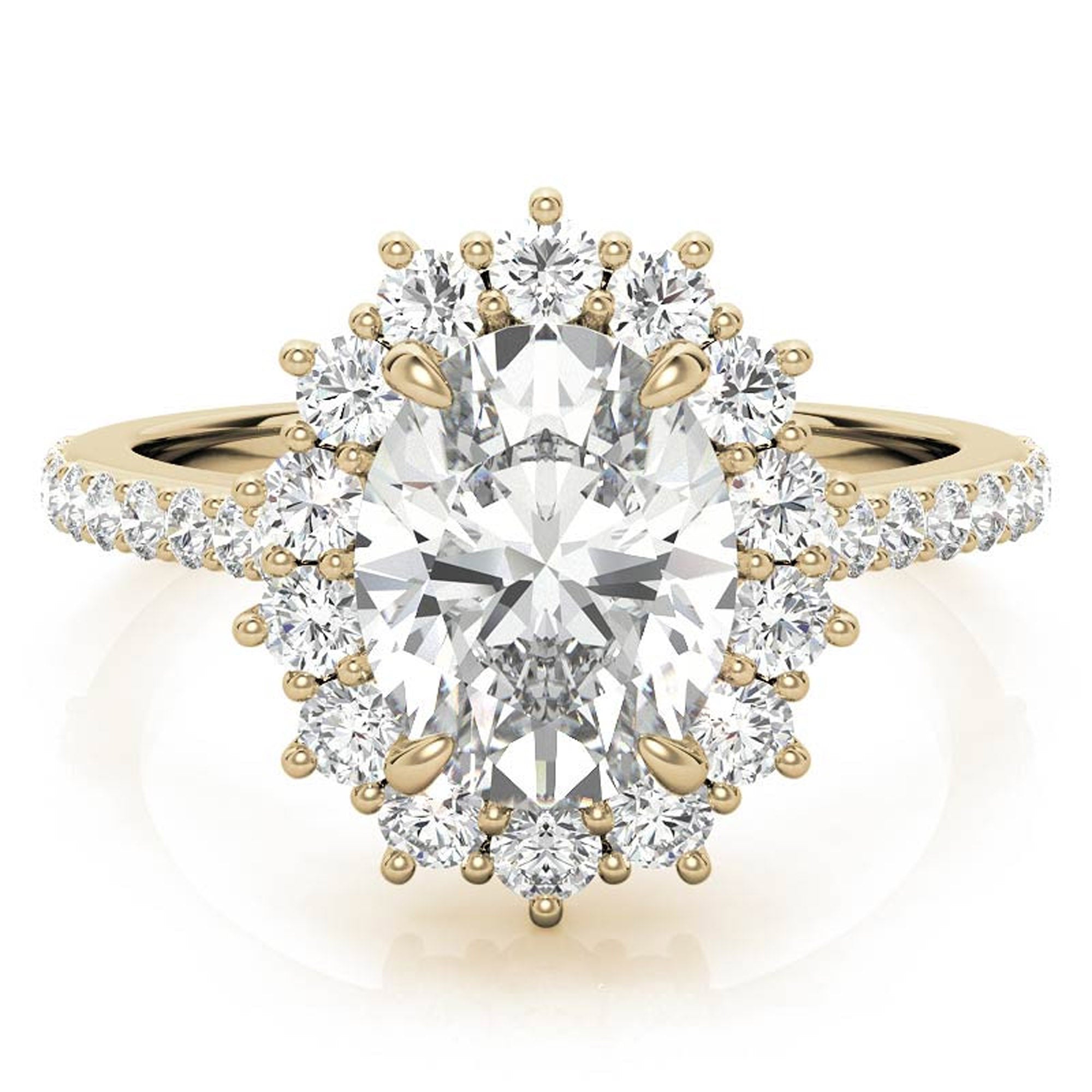 Stunning Yellow Gold Plated Adjustable Sterling Silver Ring - Floral Design