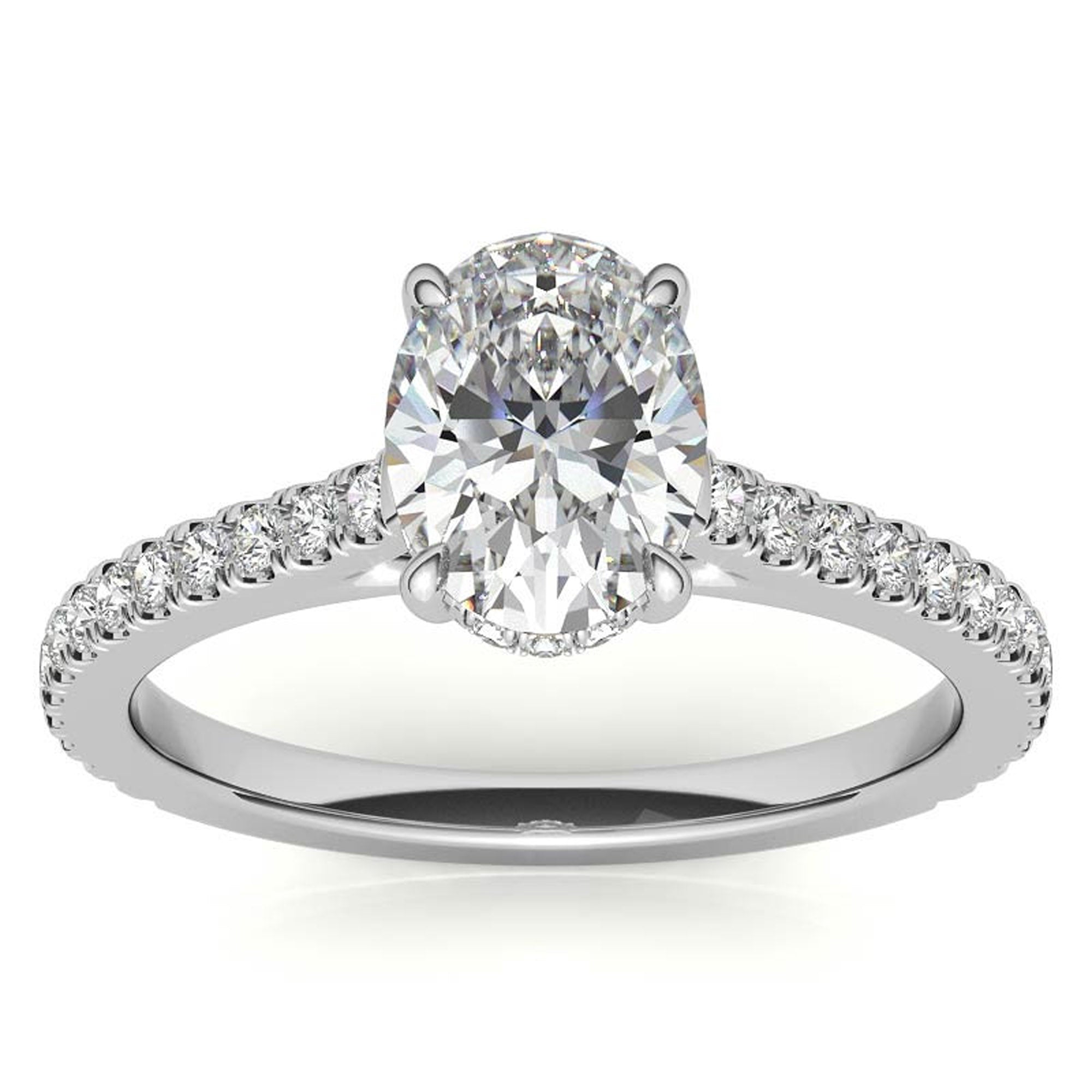 Sparkling Oval Solitaire Engagement Ring