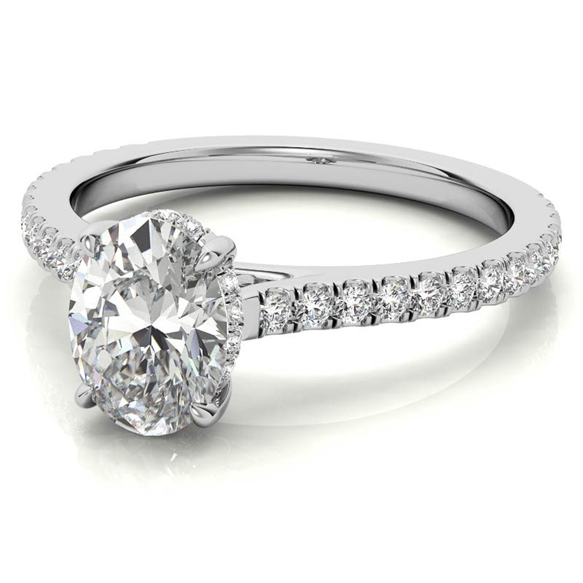 Sparkling Oval Solitaire Engagement Ring