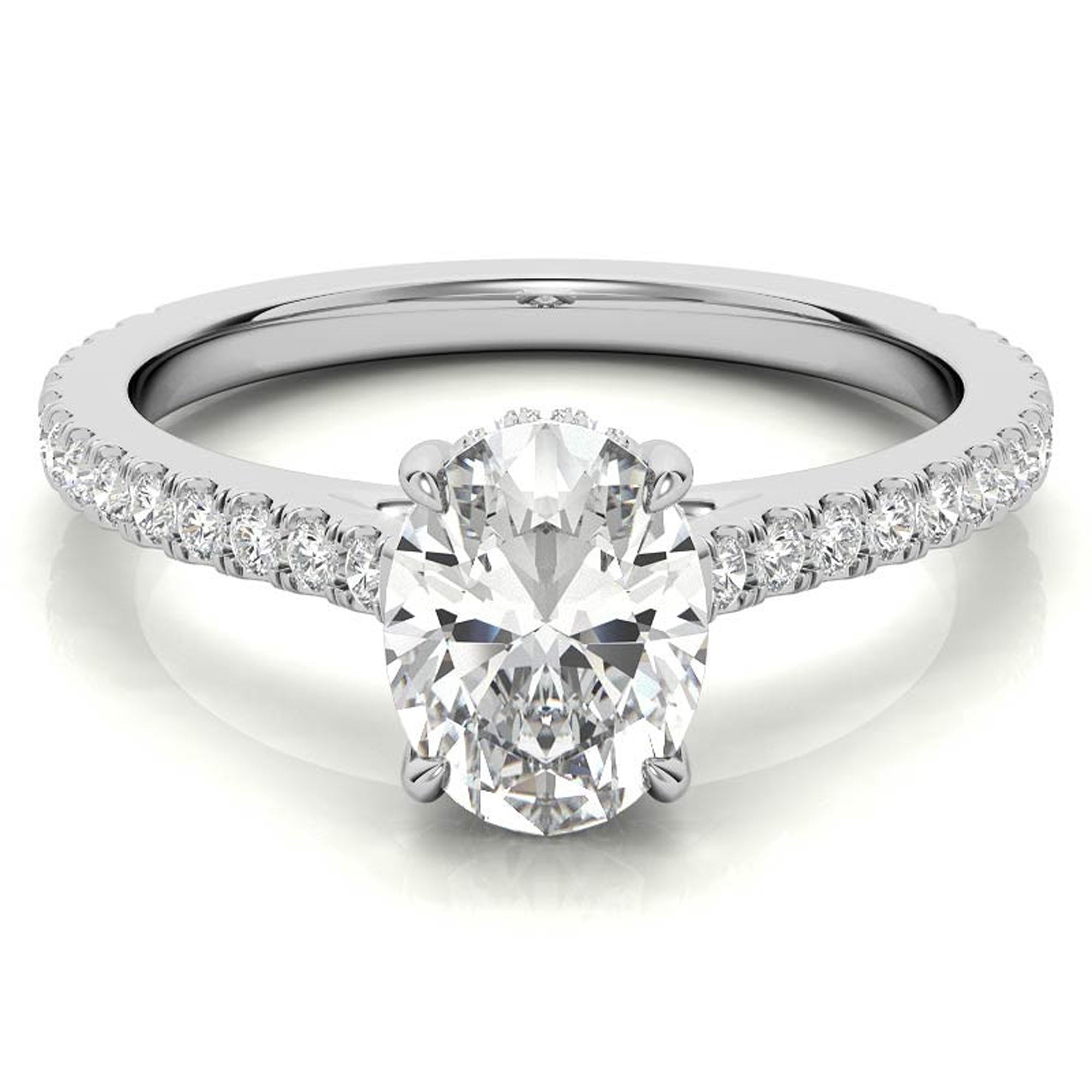 Sparkling Oval Solitaire Engagement Ring