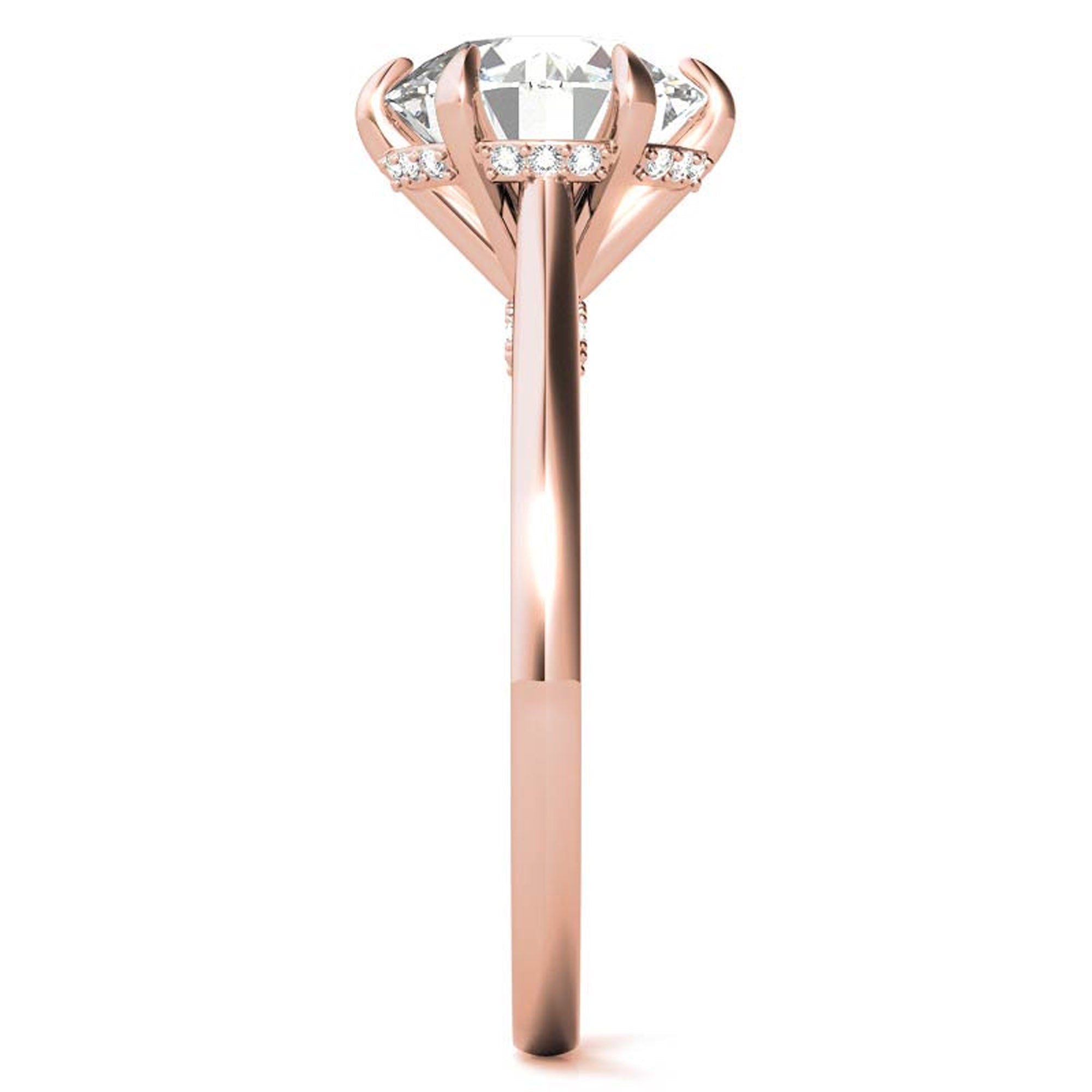 Hidden Halo Rose Gold Plated Ring