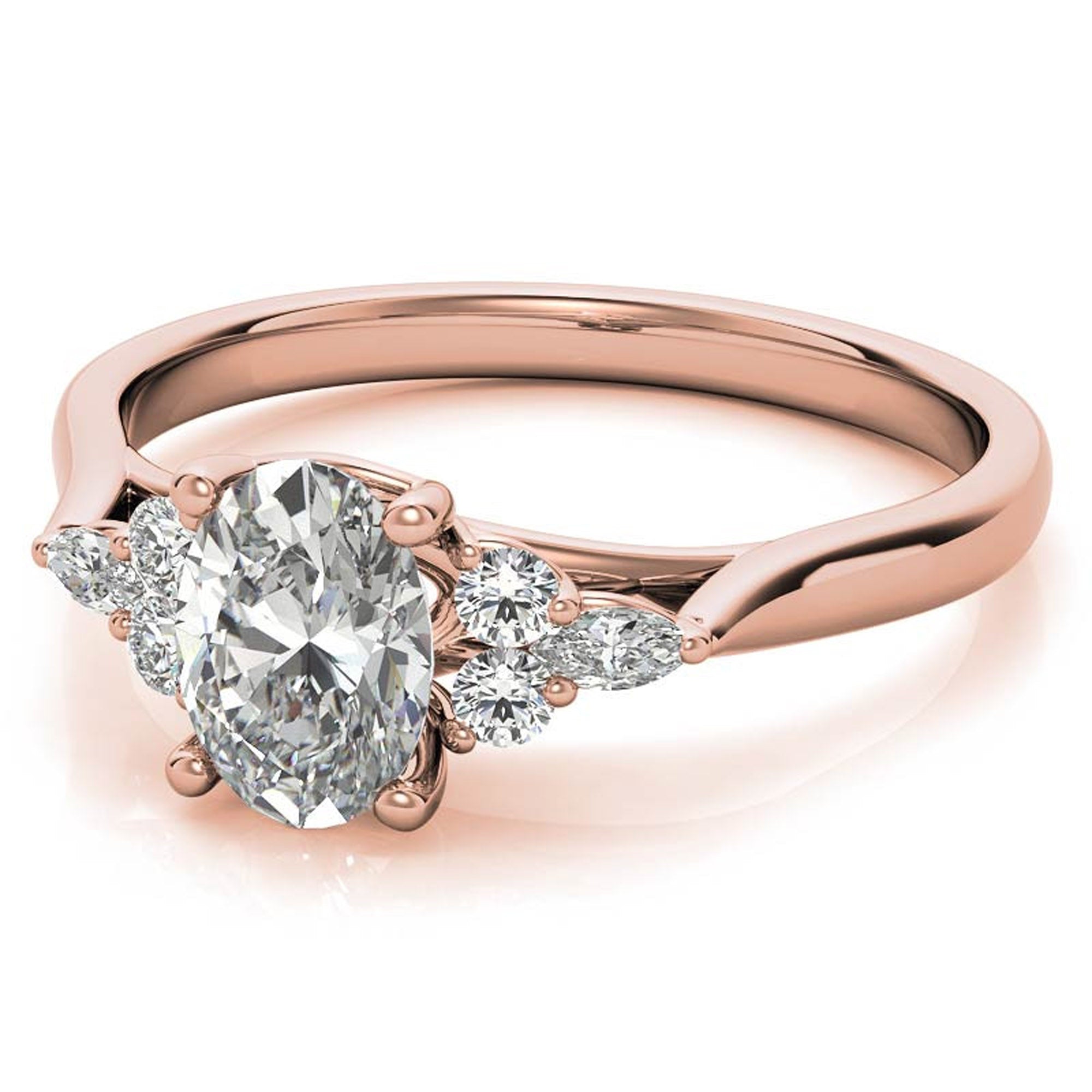 Stunning Adjustable Floral Cluster Ring in Sterling Silver – Elegant Rose Gold Plating
