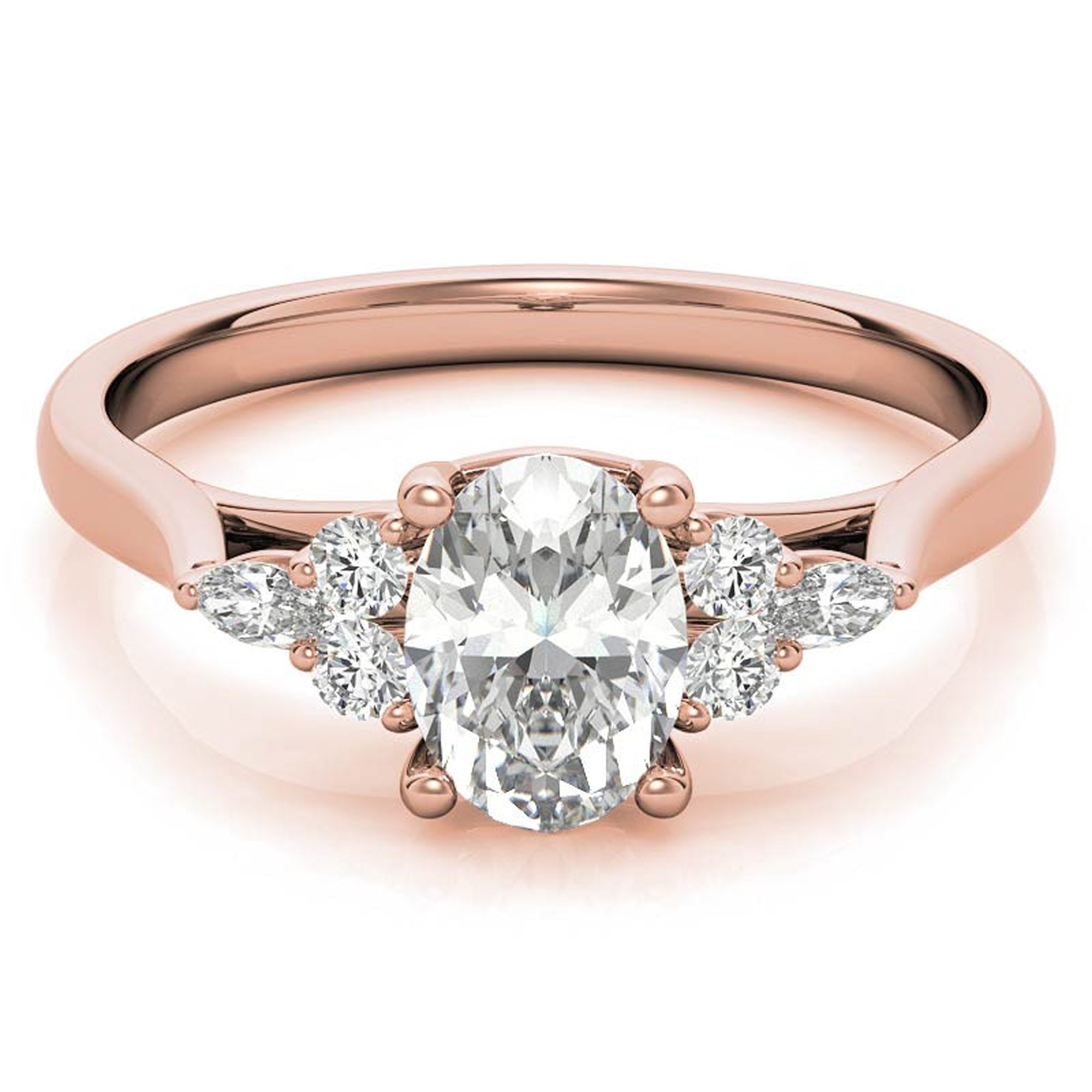 Stunning Adjustable Floral Cluster Ring in Sterling Silver – Elegant Rose Gold Plating