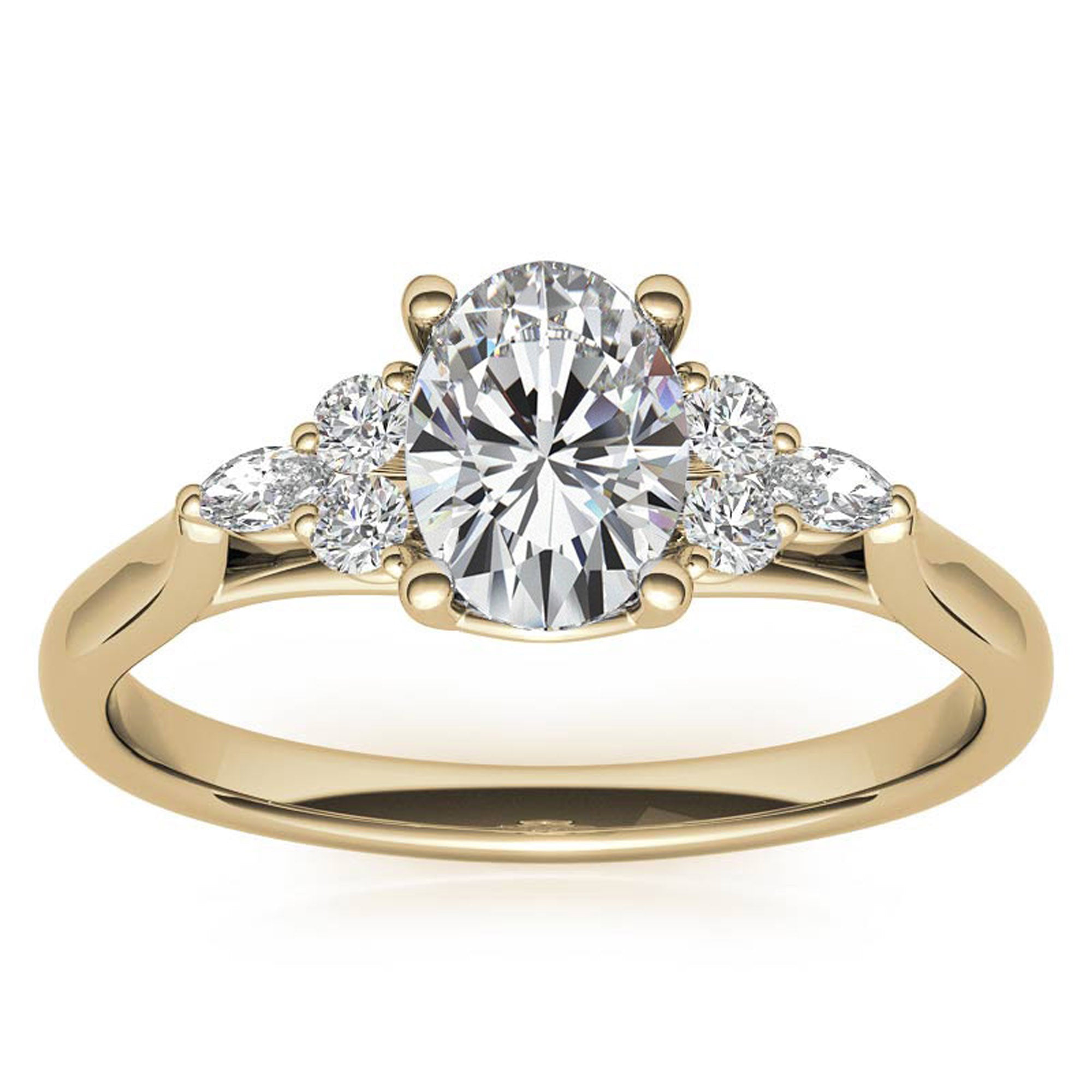 Stunning Adjustable Floral Cluster Ring - Sterling Silver with Elegant Yellow Gold Plating