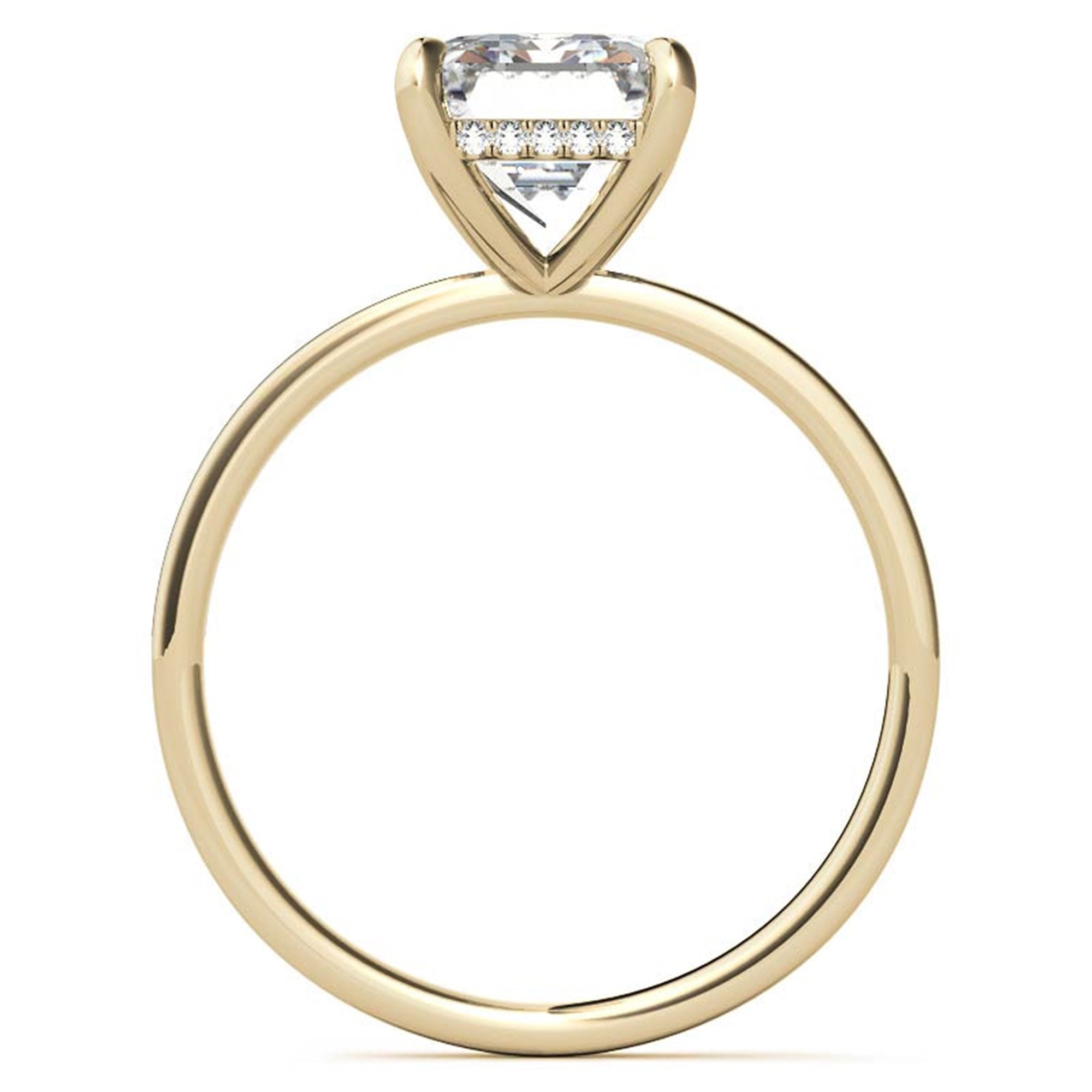 Adjustable  Elegant  Sterling Silver Yellow Gold Emerald-Cut Solitaire  Ring – Perfect for Engagements