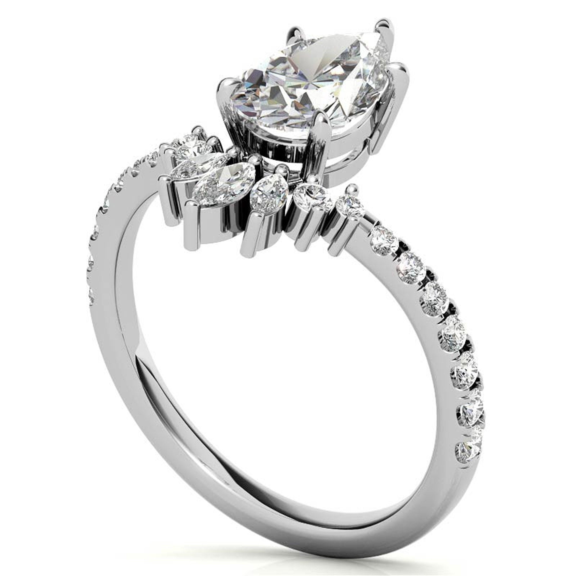 Silver Radiant Crown Sparkle Ring