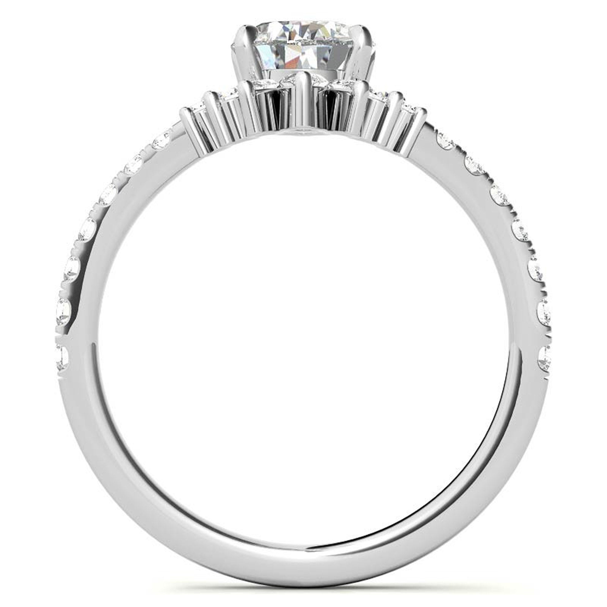 Silver Radiant Crown Sparkle Ring