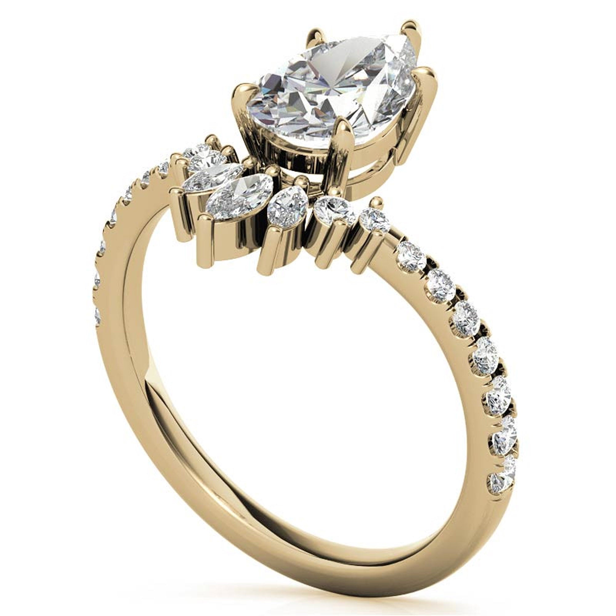 Sparkling Petal Crown Ring