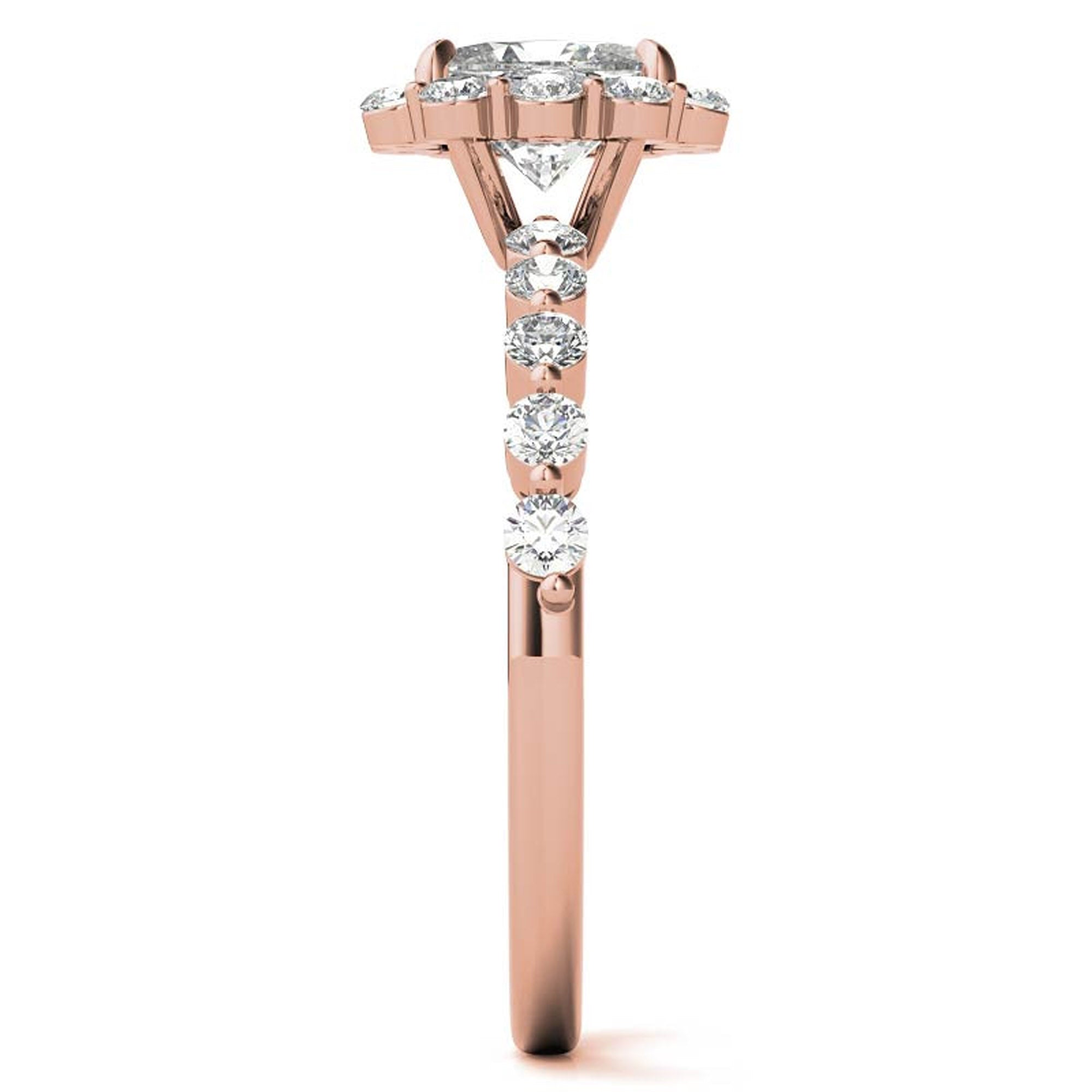 Rose Gold Oval Halo Ring
