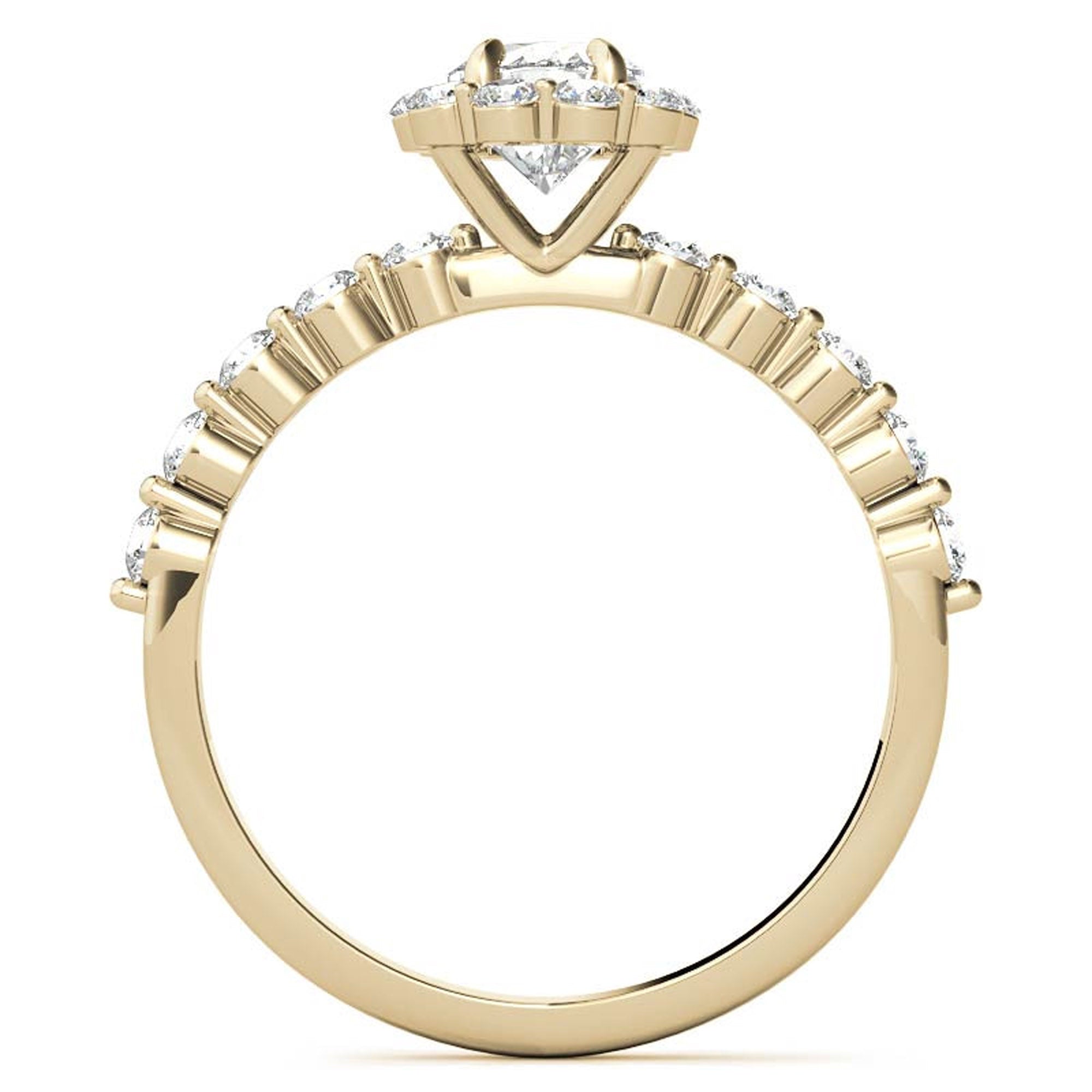 Gold Plated Oval Halo Ring