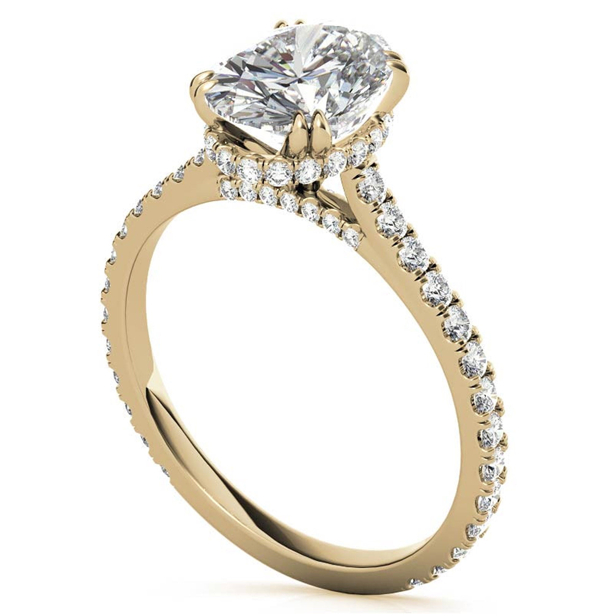 Stunning Adjustable Large Oval-Cut Ring in Yellow Gold Plating - Sterling Silver Jewelry for Women