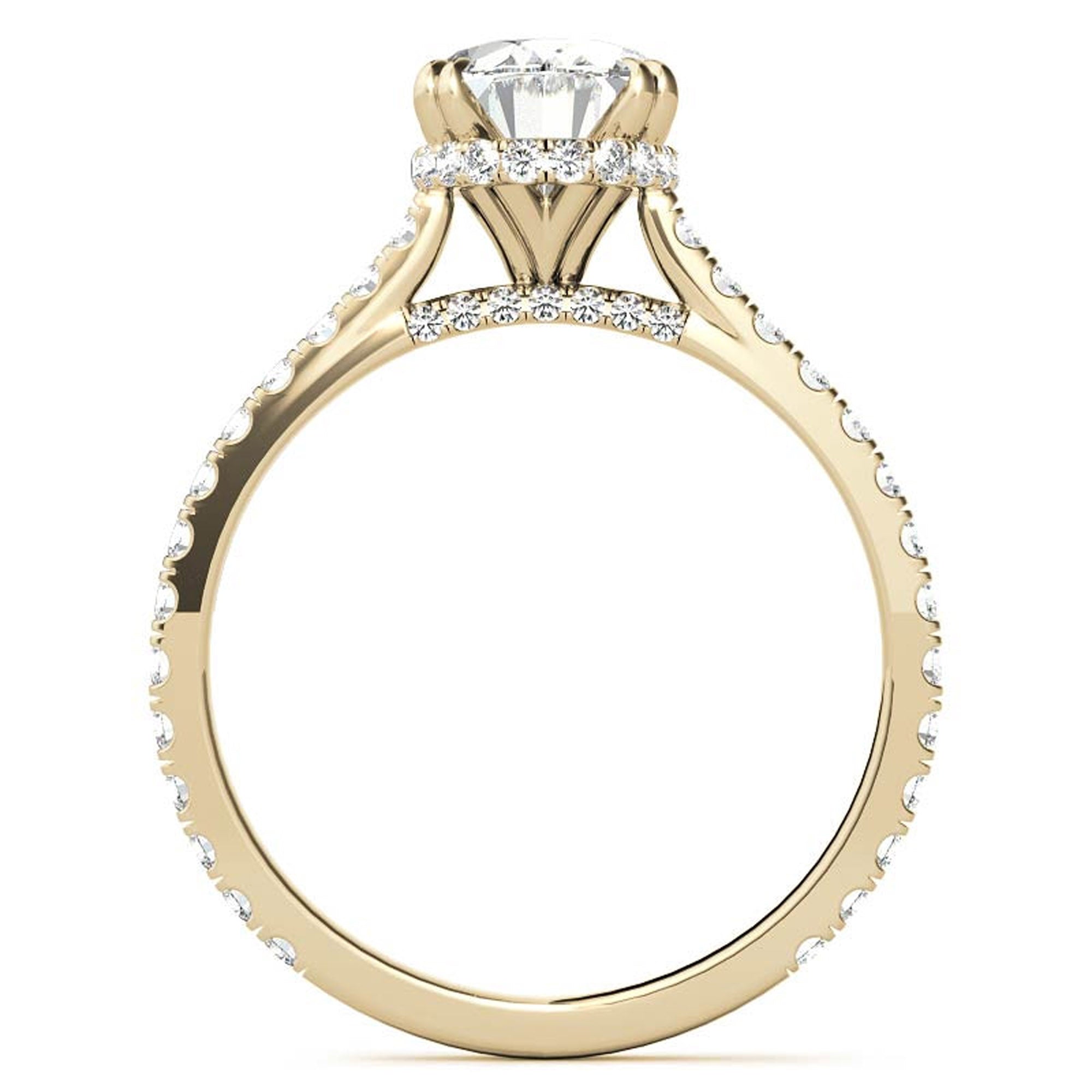 Stunning Adjustable Large Oval-Cut Ring in Yellow Gold Plating - Sterling Silver Jewelry for Women