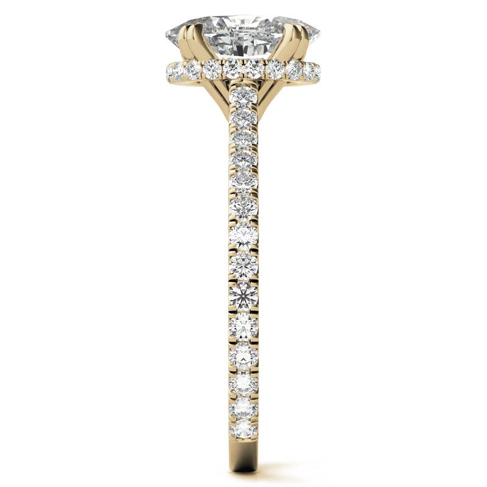 Stunning Adjustable Large Oval-Cut Ring in Yellow Gold Plating - Sterling Silver Jewelry for Women