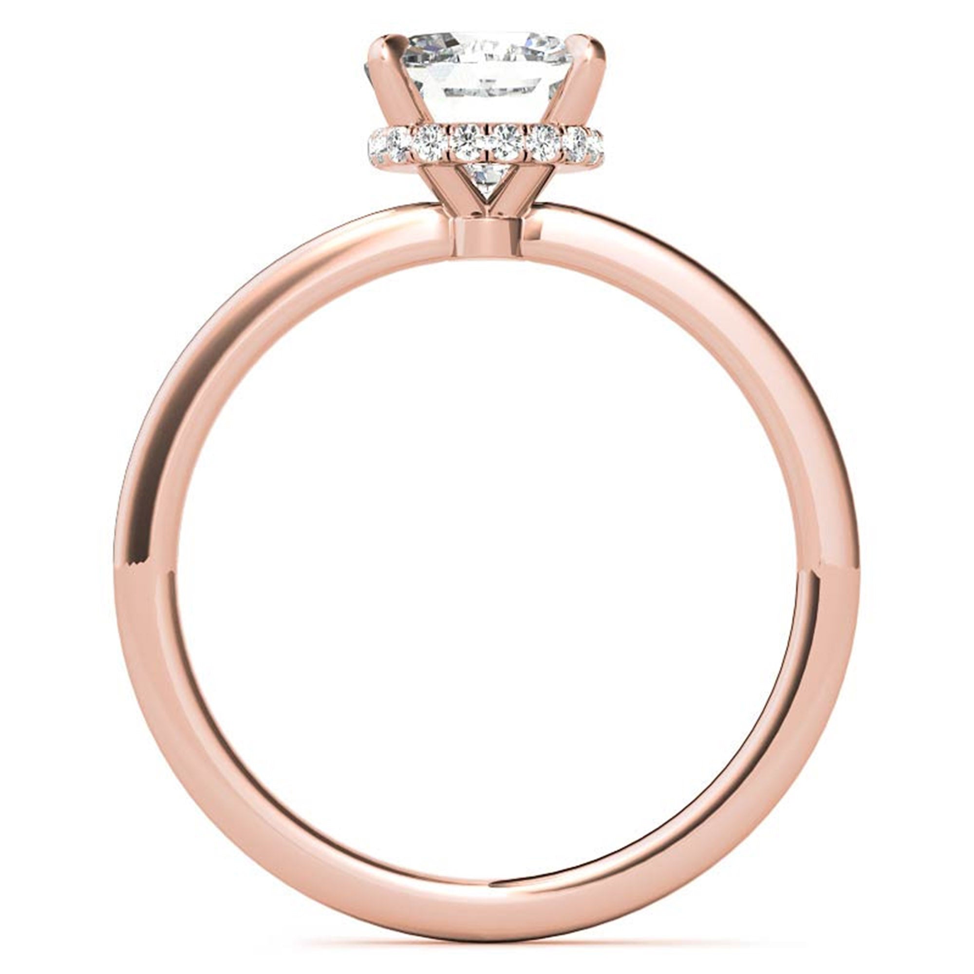 Cushion Cut Rose Gold Adjustable Sterling Silver Chic Diamond Engagement Ring For Women