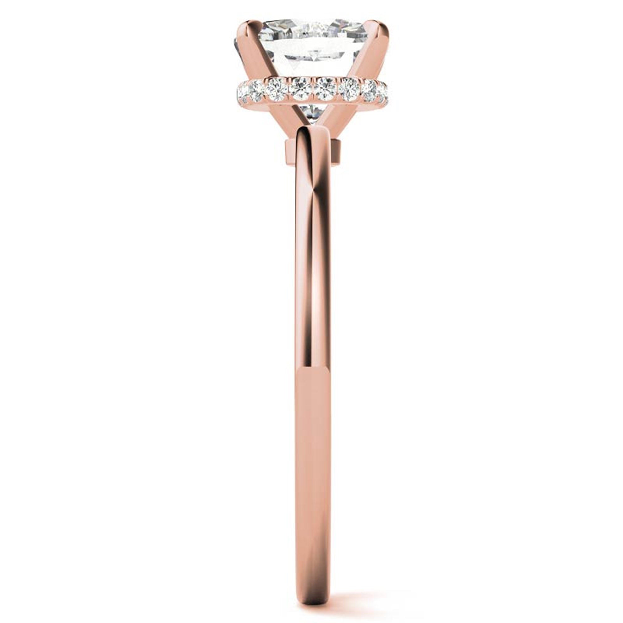 Cushion Cut Rose Gold Adjustable Sterling Silver Chic Diamond Engagement Ring For Women