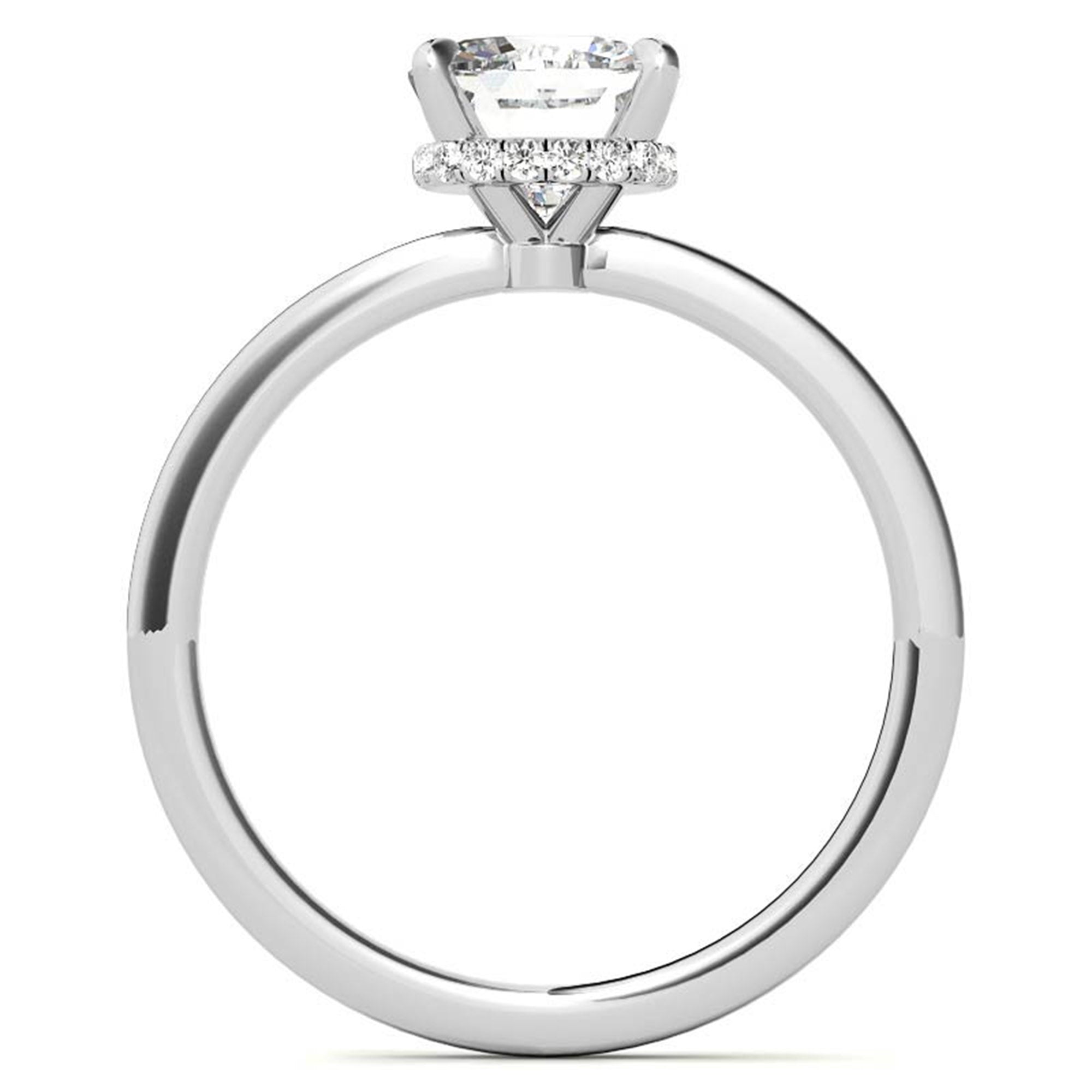 Cushion Cut White Gold Adjustable Sterling Silver Chic Diamond Engagement Ring For Women