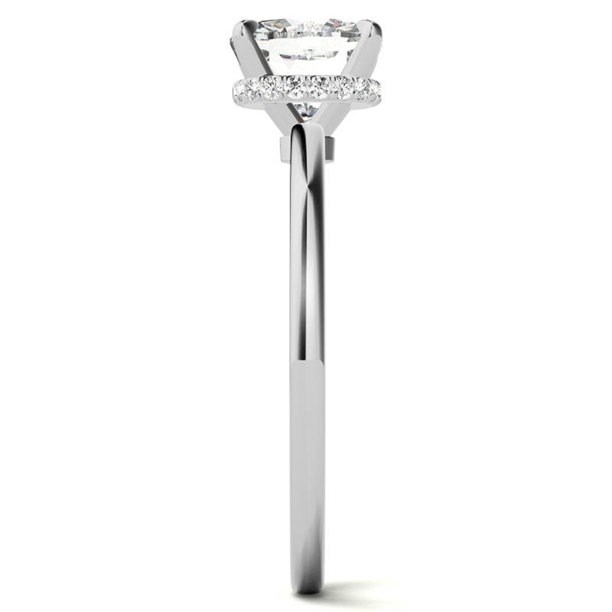 Cushion Cut White Gold Adjustable Sterling Silver Chic Diamond Engagement Ring For Women