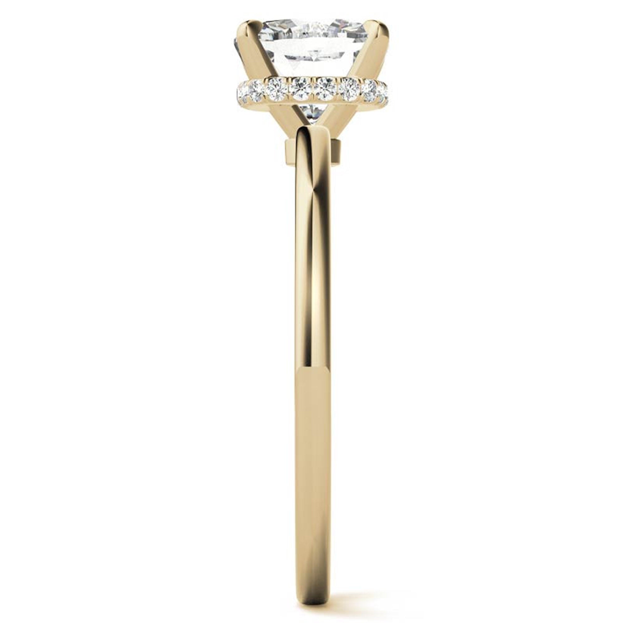 Cushion Cut Yellow Gold Adjustable Sterling Silver Chic Diamond Engagement Ring For Women