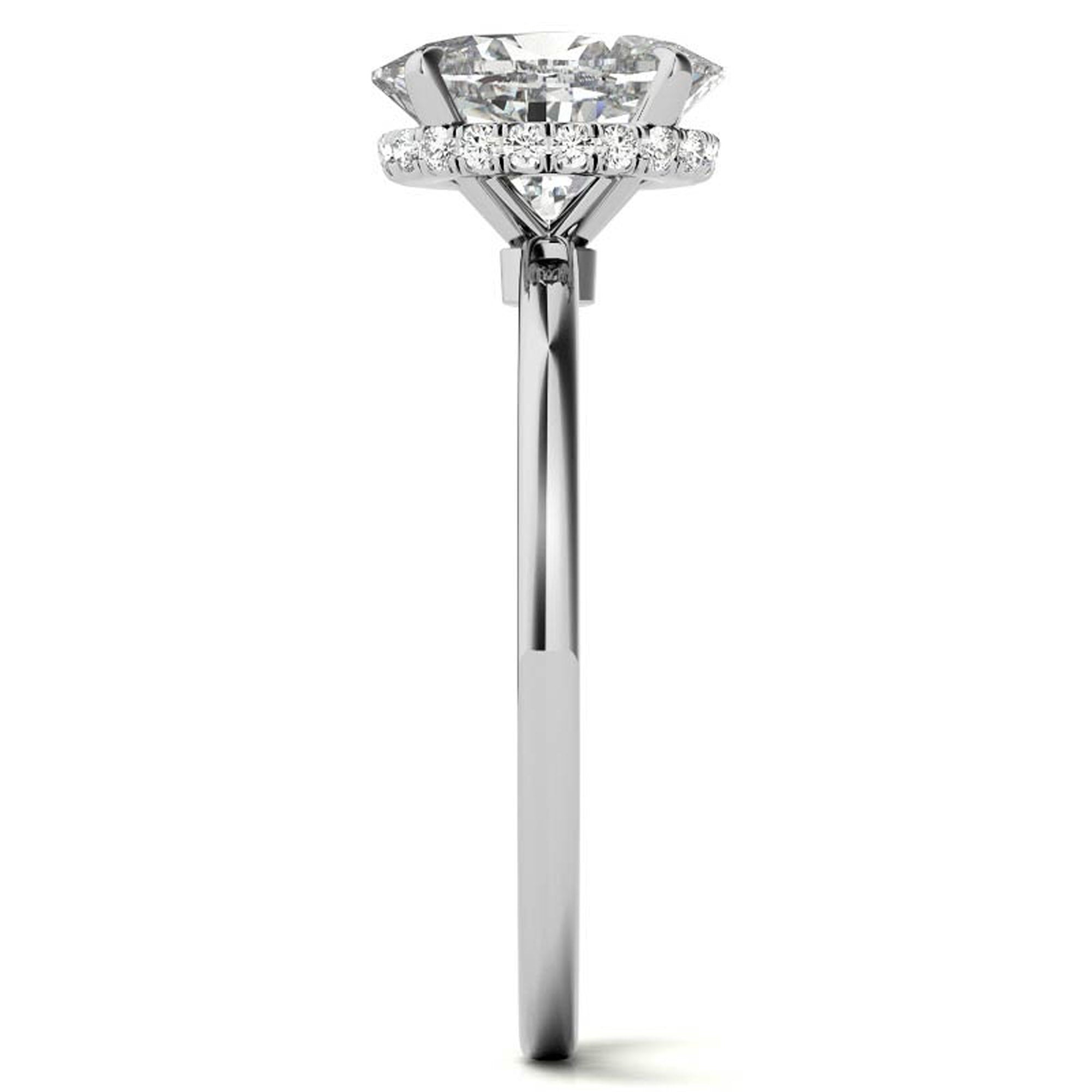 Sterling Silver Oval-Cut Solitaire White Gold Minimalist Engagement Ring for Women