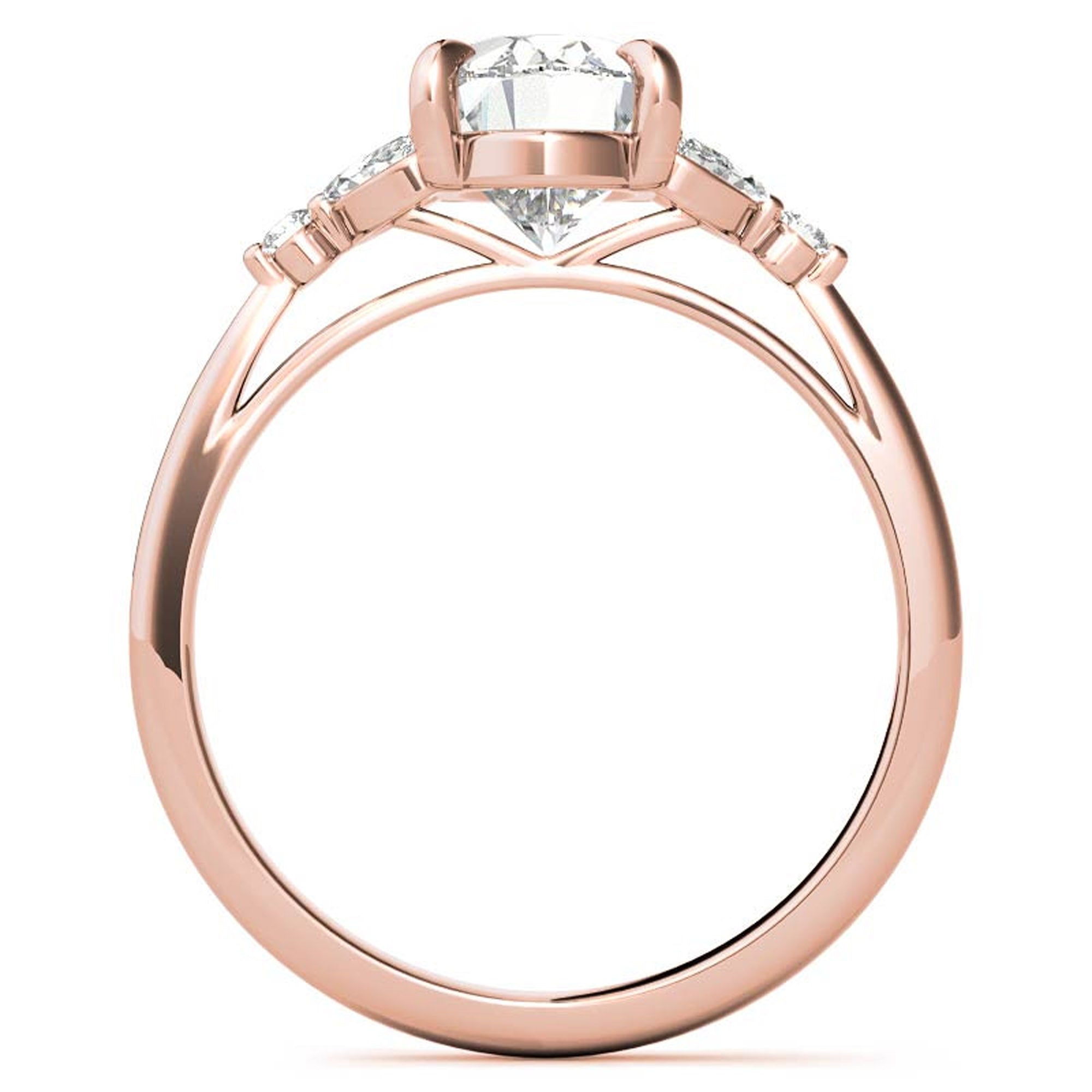 Stunning Adjustable Sterling Silver Prong Ring with Rose Gold Plating