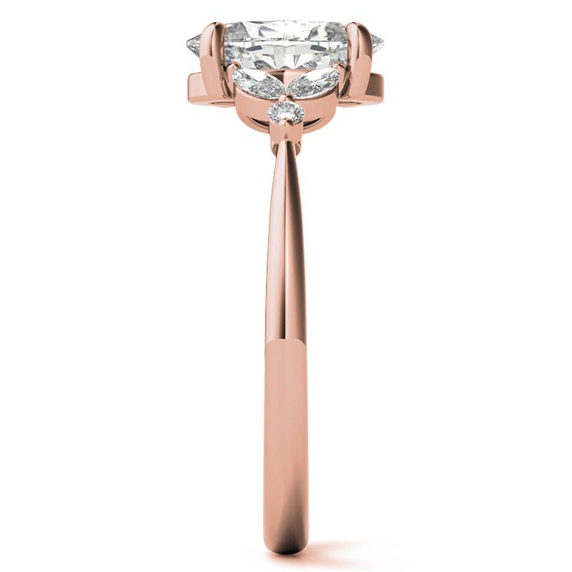 Stunning Adjustable Sterling Silver Prong Ring with Rose Gold Plating