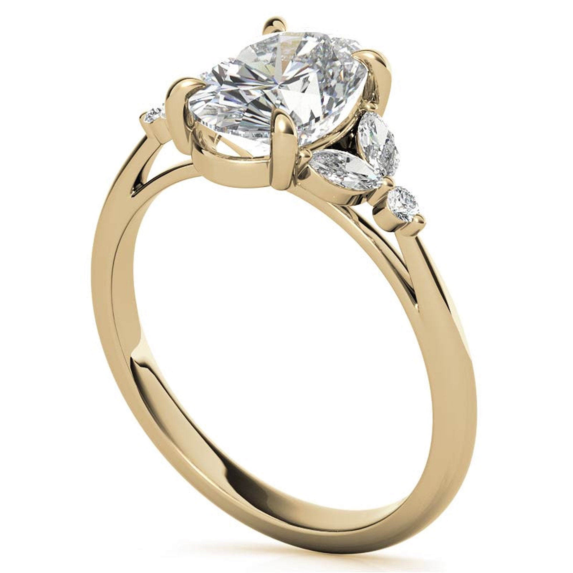 Stunning Adjustable Oval-Cut Ring in Yellow Gold Plating | Elegant Sterling Silver & American Diamond