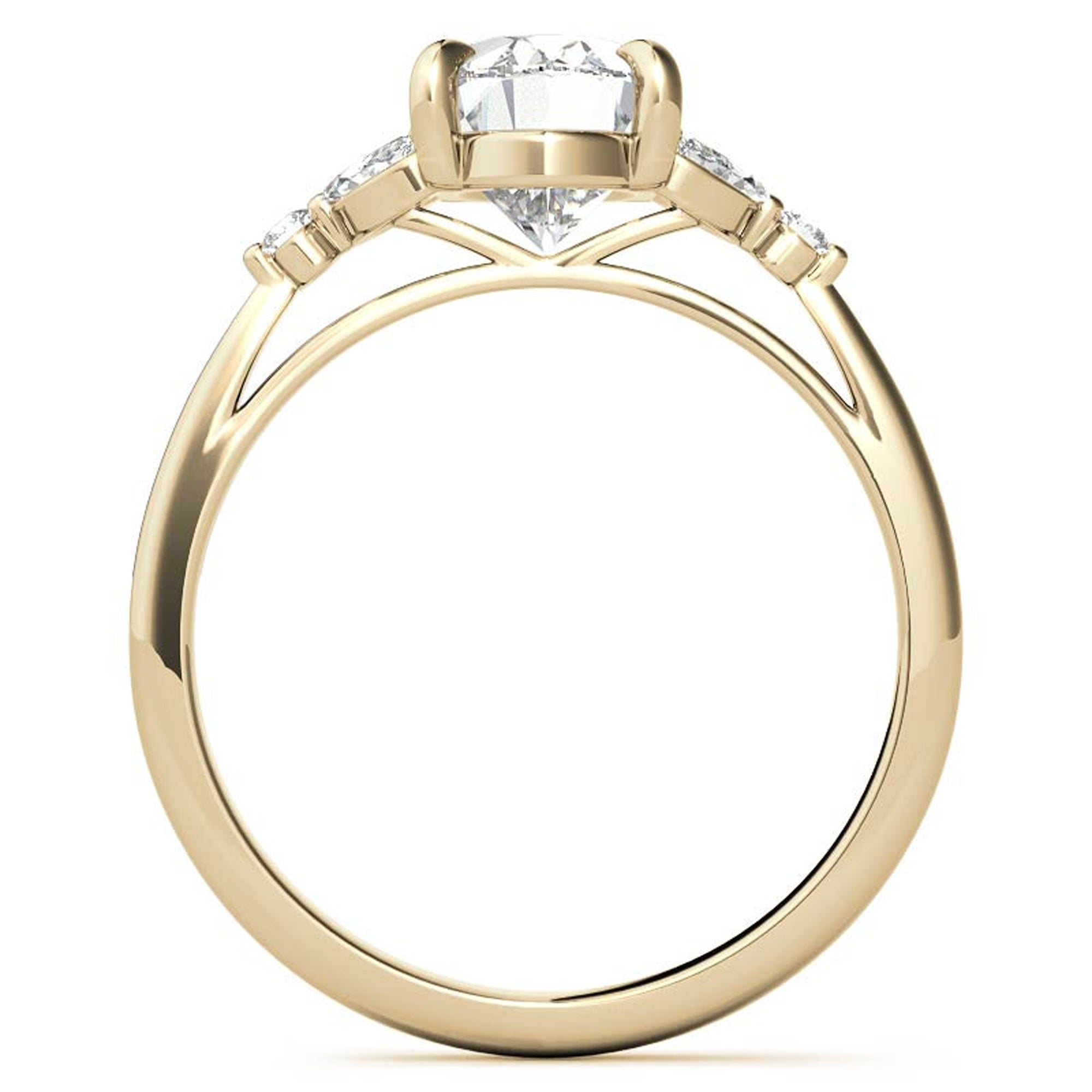 Stunning Adjustable Oval-Cut Ring in Yellow Gold Plating | Elegant Sterling Silver & American Diamond