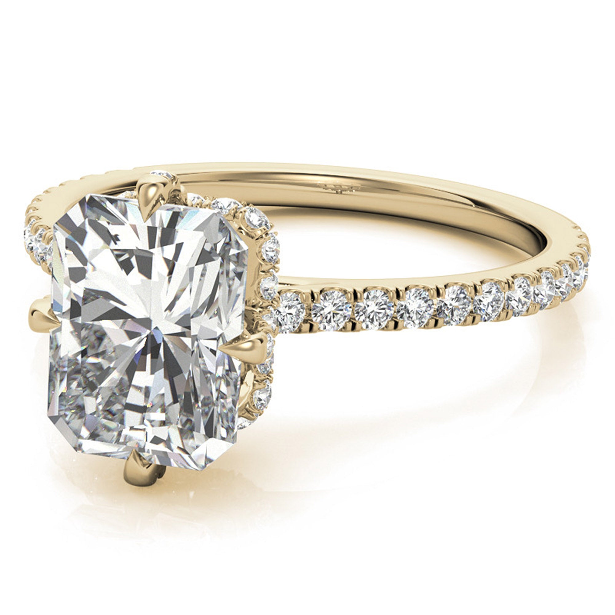 Sterling Silver Radiant-Cut Center Stone Adjustable  Engagement  Yellow Gold Ring Perfect for   Special Occasions