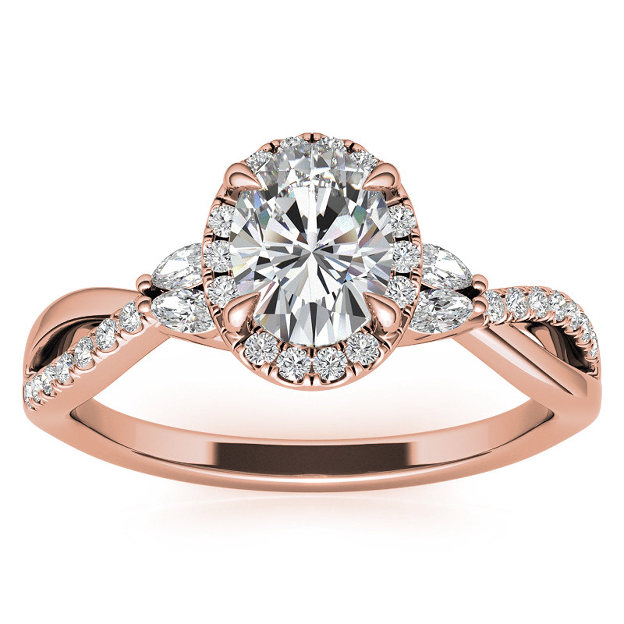 Silver Twist Halo Stack Ring