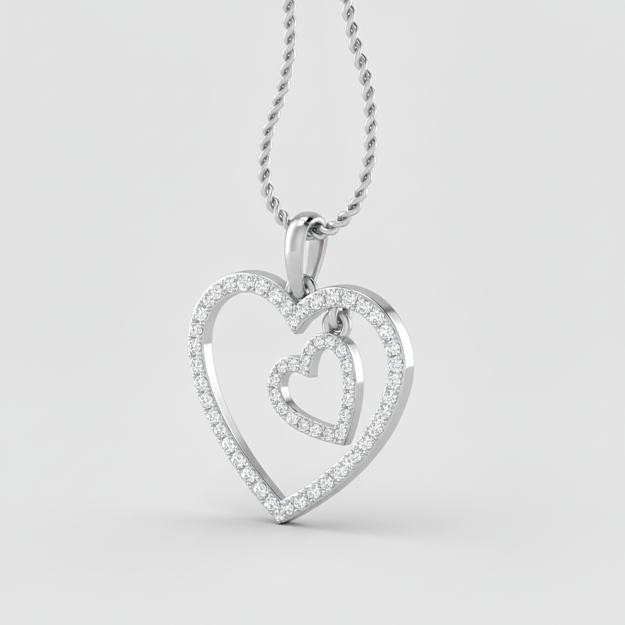 Diamond Accent Double Heart Pendant