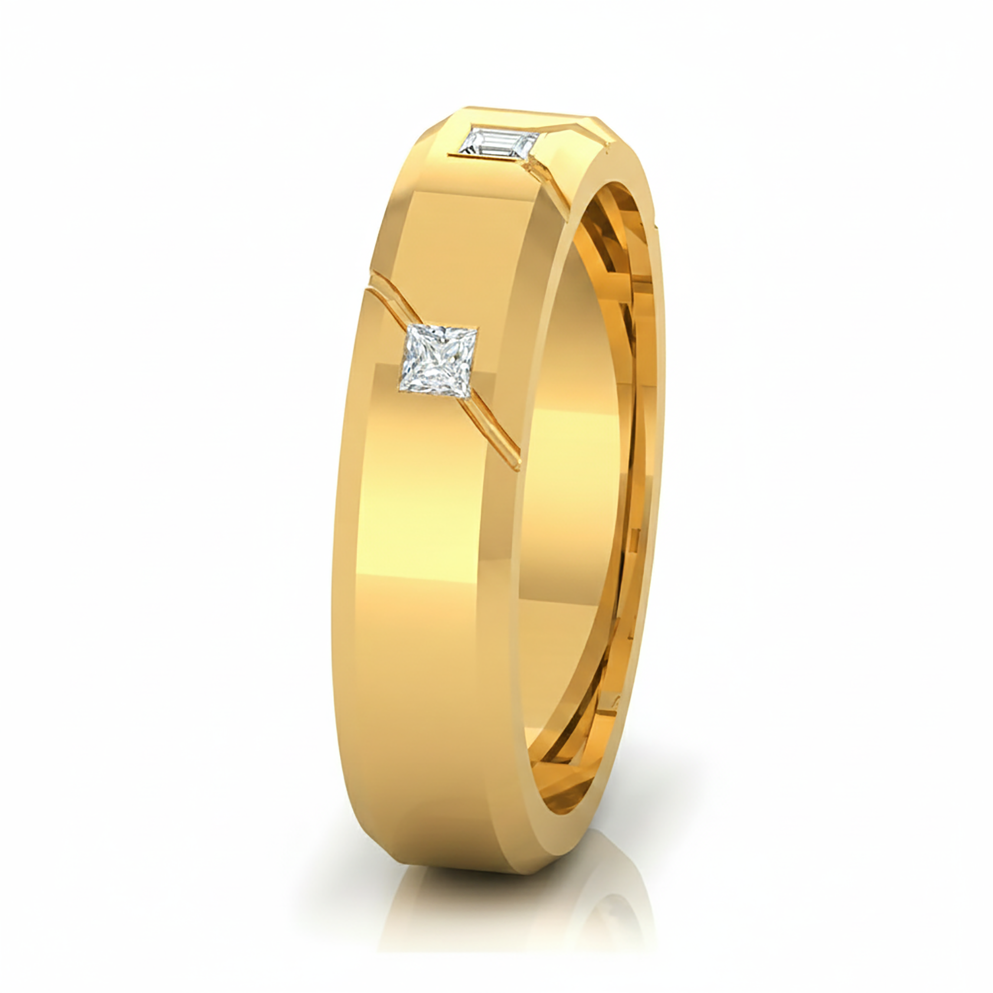 Elegant Matching Couple Diamond Bands