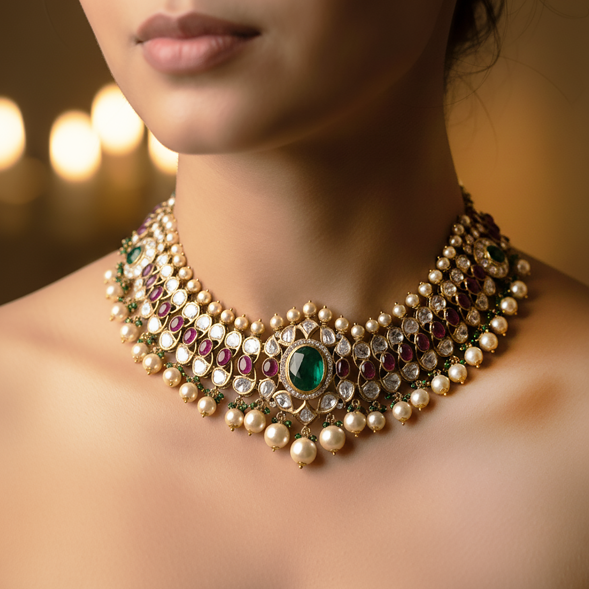 Luxury Gemstone Choker Necklace