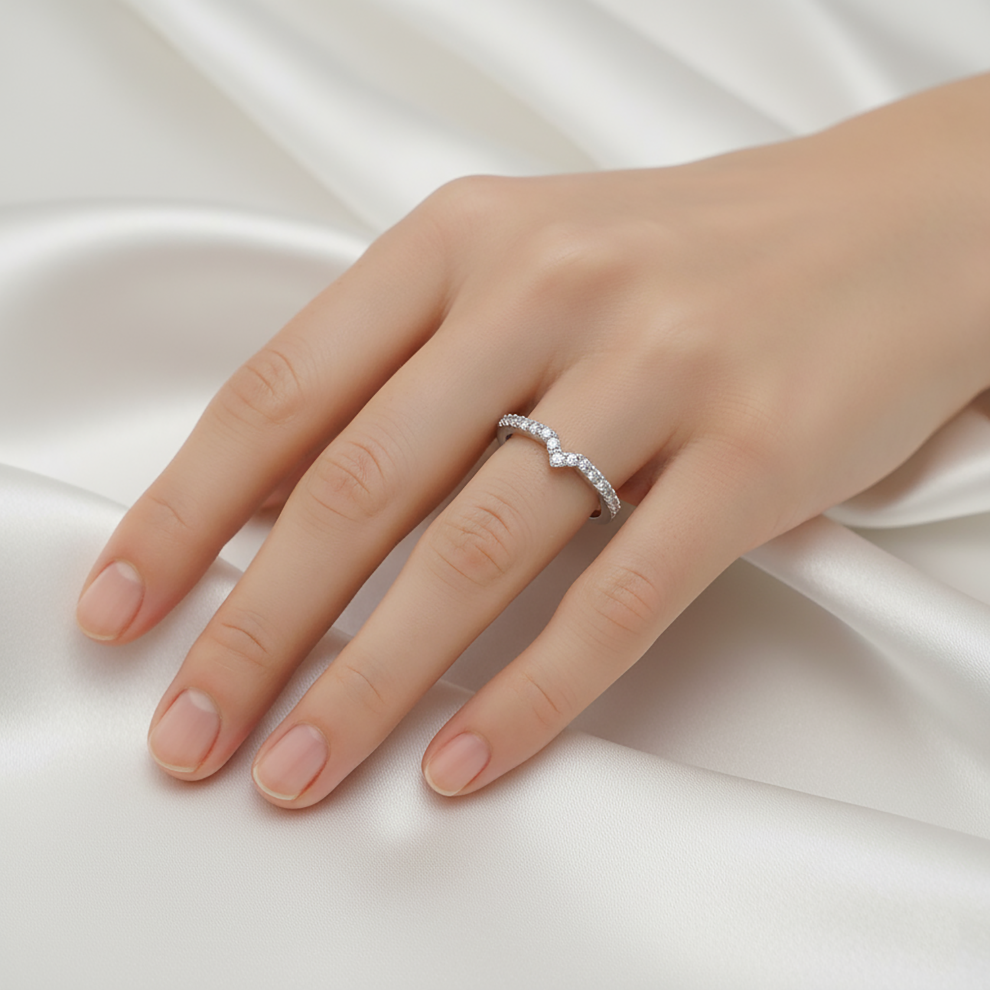 V Shaped Couple Band Ring