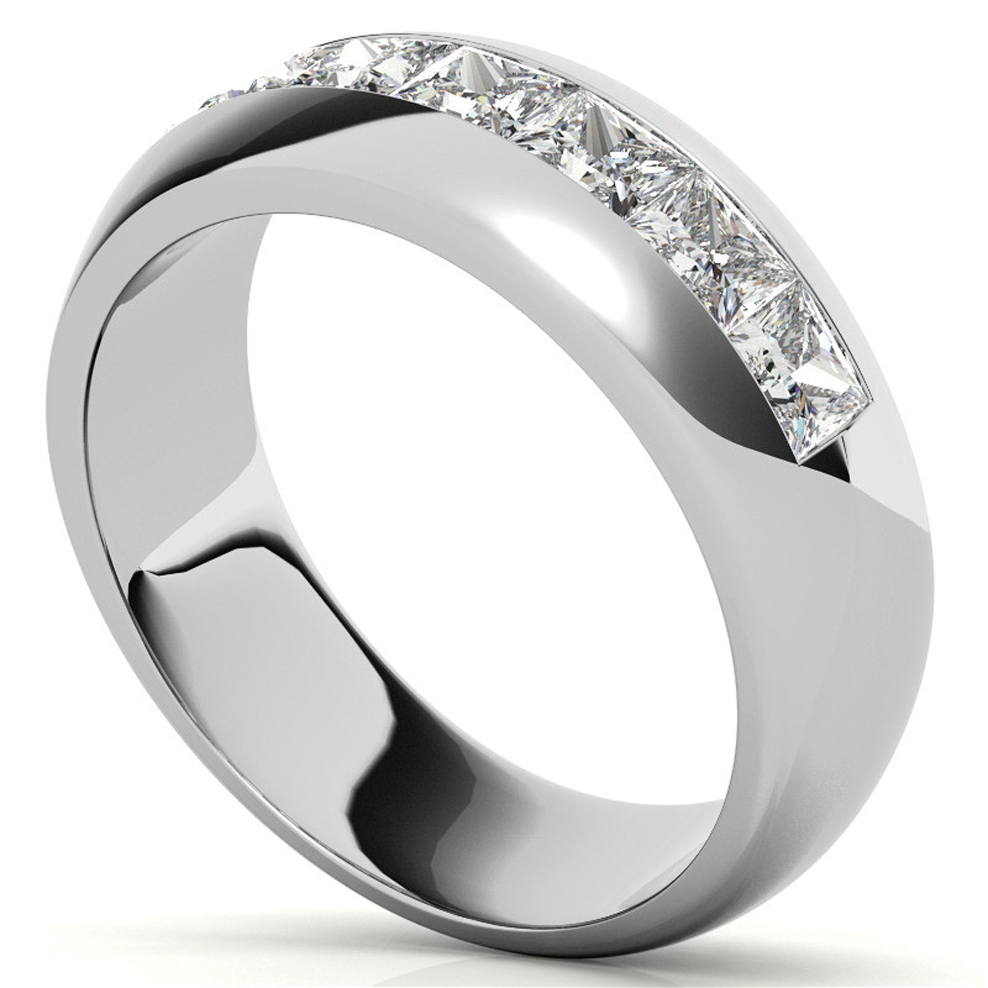 Bold Princess Cut Band Ring