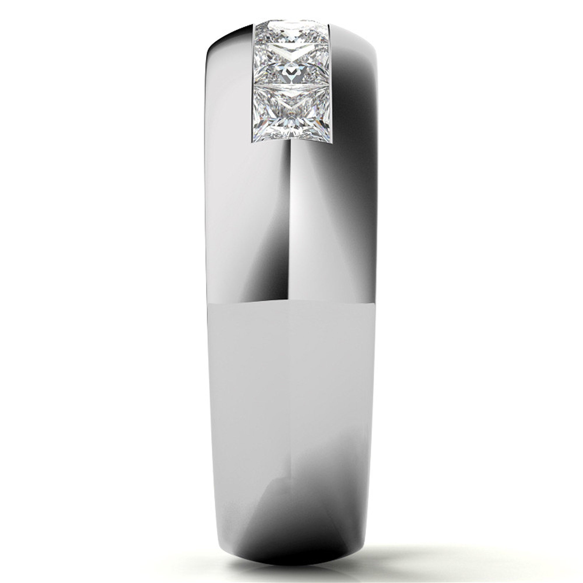 Bold Princess Cut Band Ring