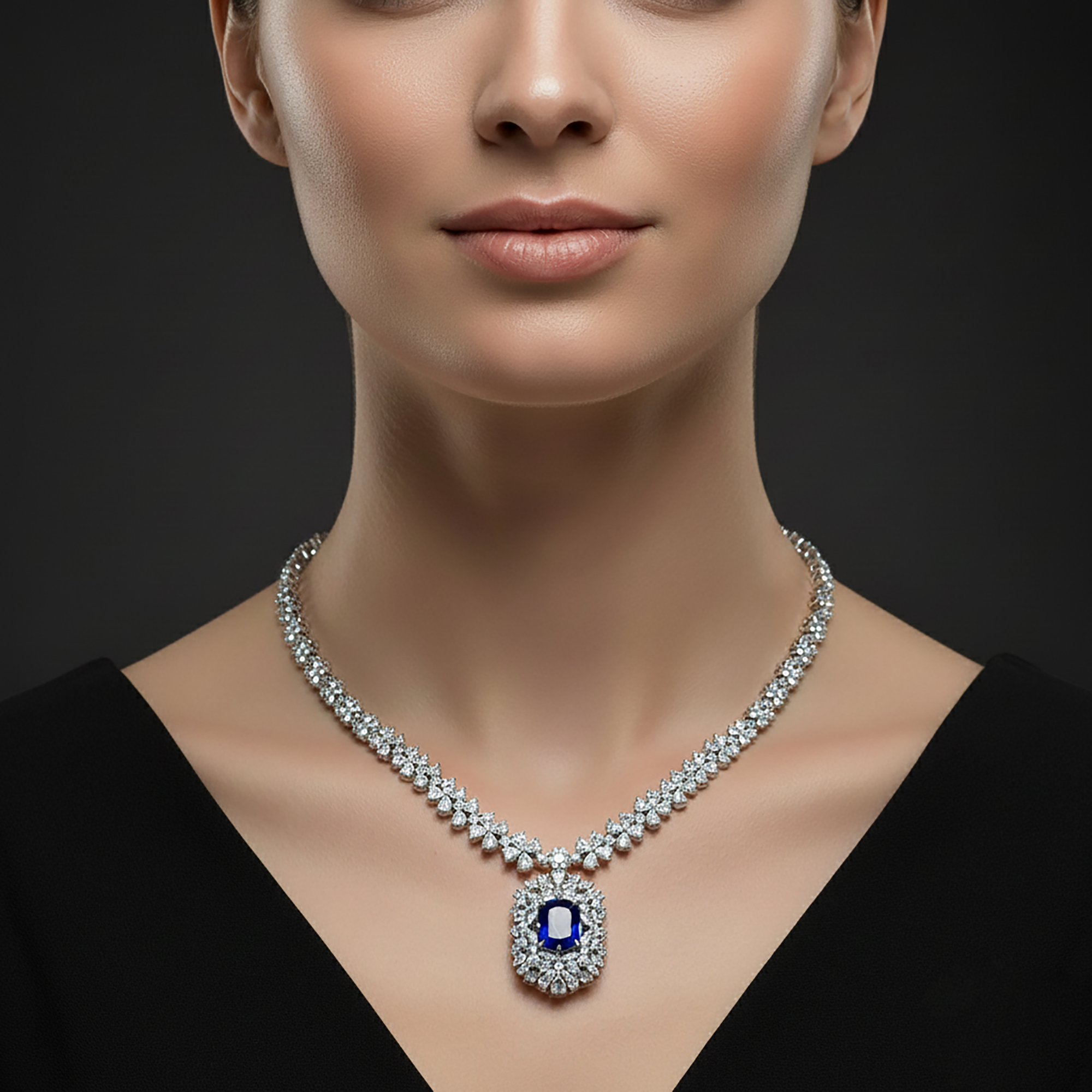 Luxury Sapphire and Diamond Necklace