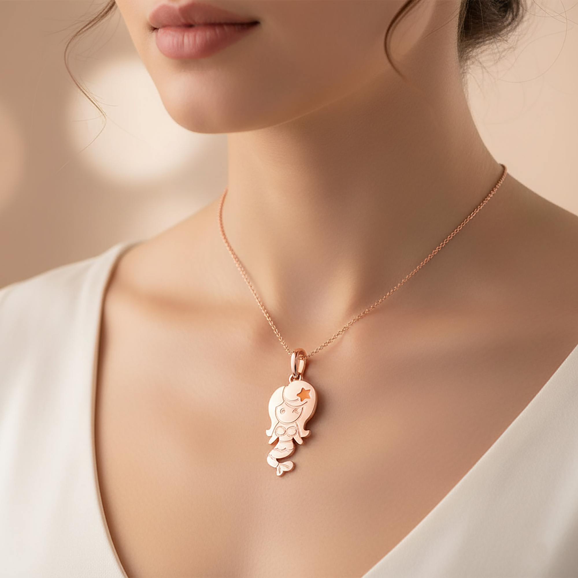 Cute Mermaid Girls Pendant