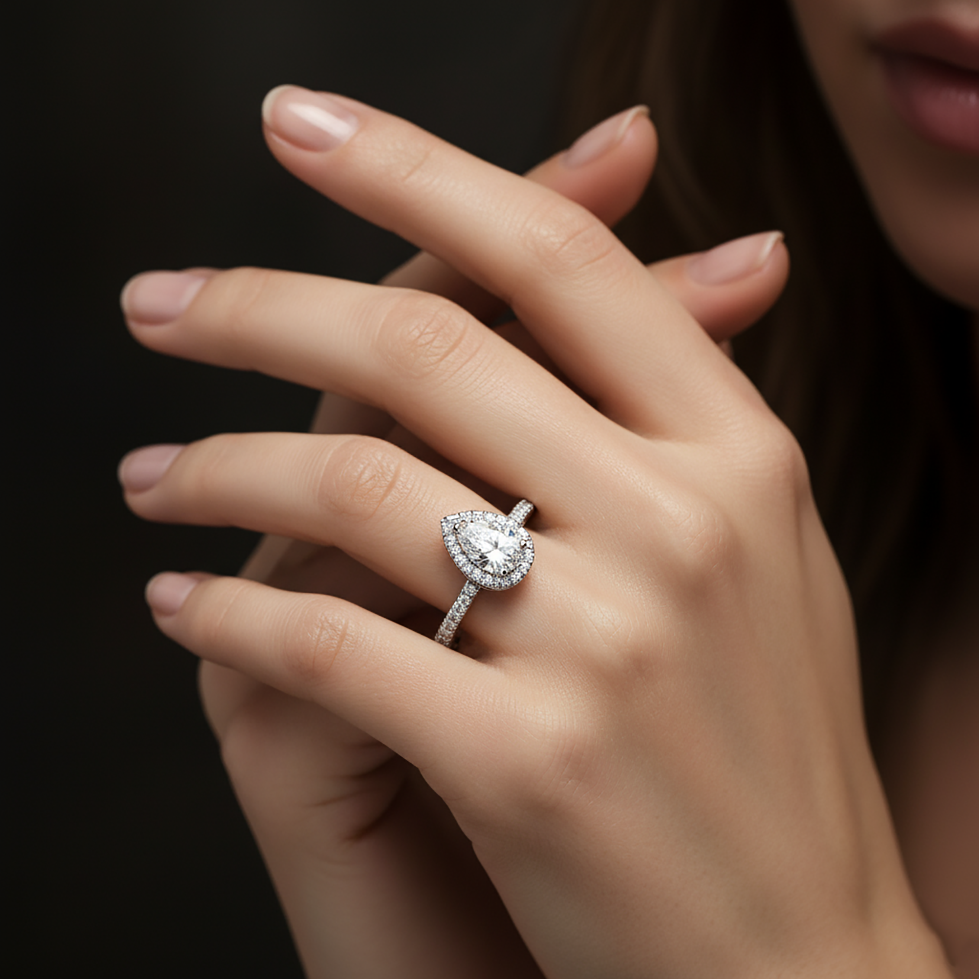 Timeless Pear Shaped Halo Ring