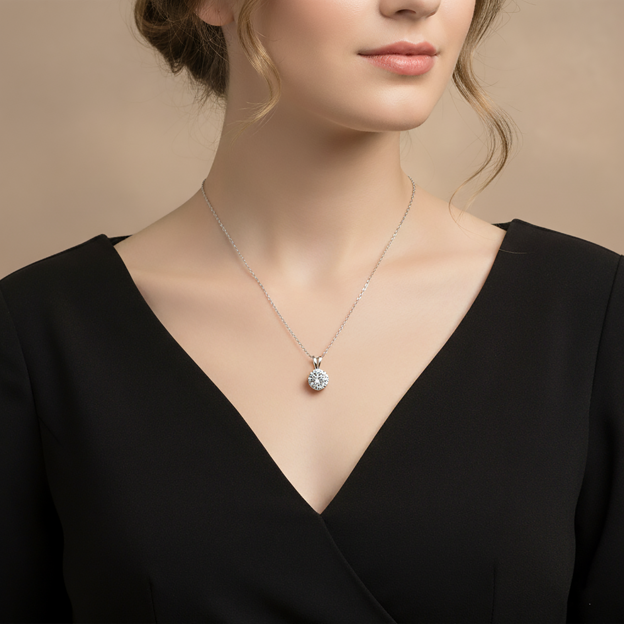 Crystal White Gold Plated Pendant