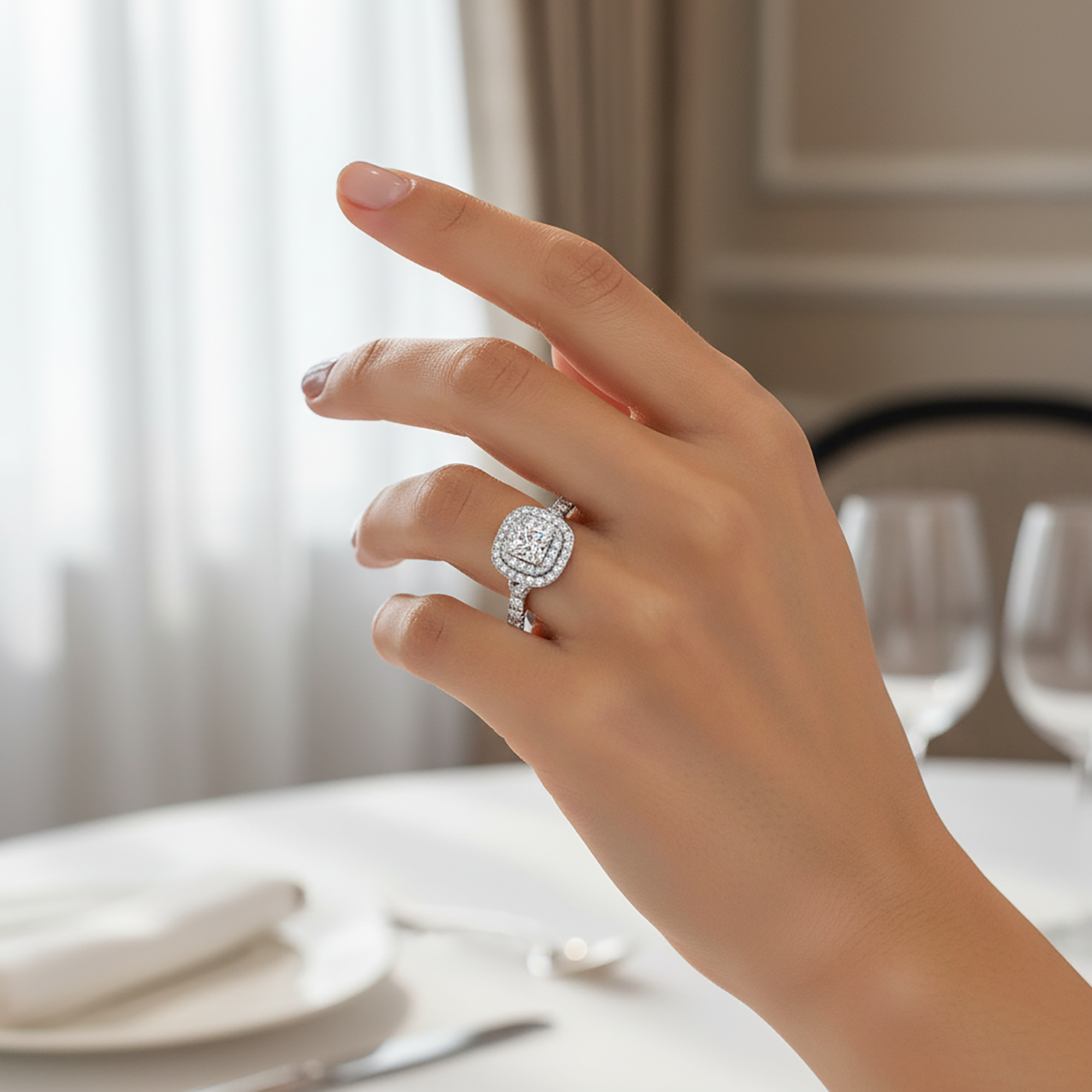 Princess Cut Double Halo Ring