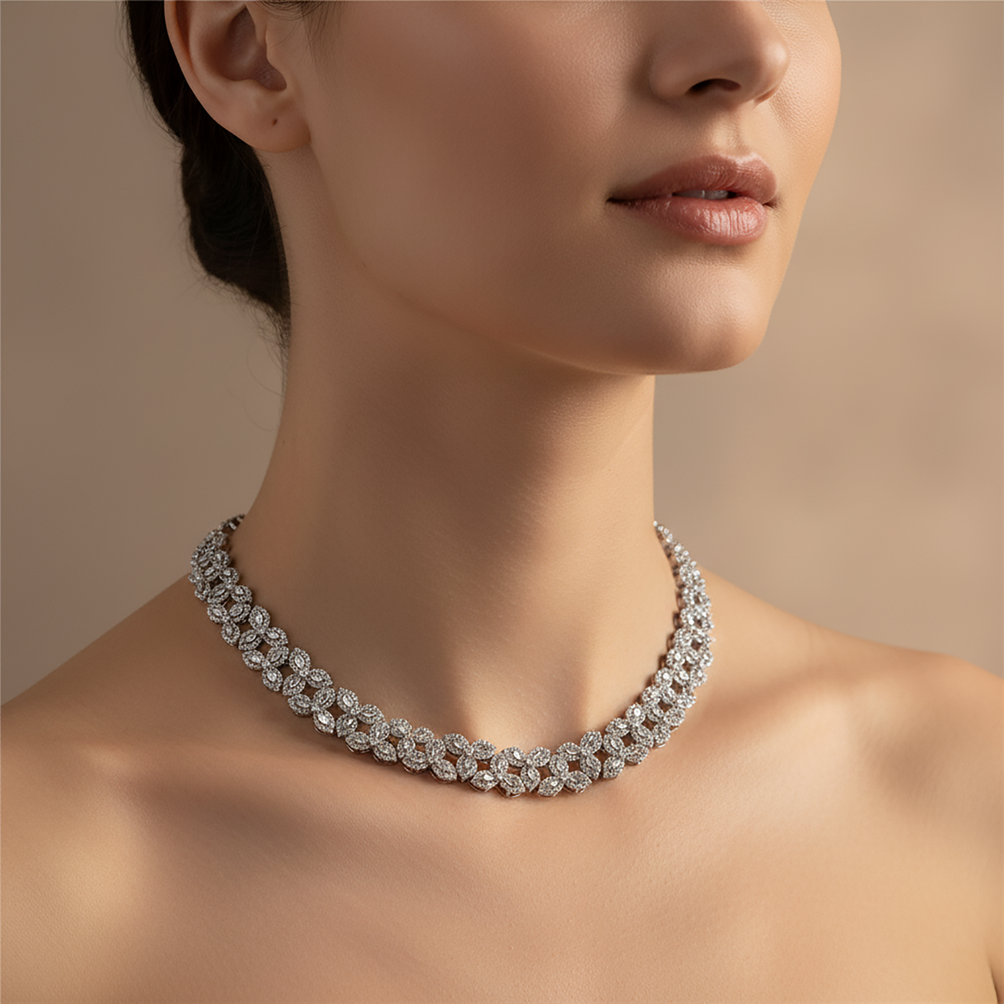 Luxury Leaf Inspired Diamond Necklace